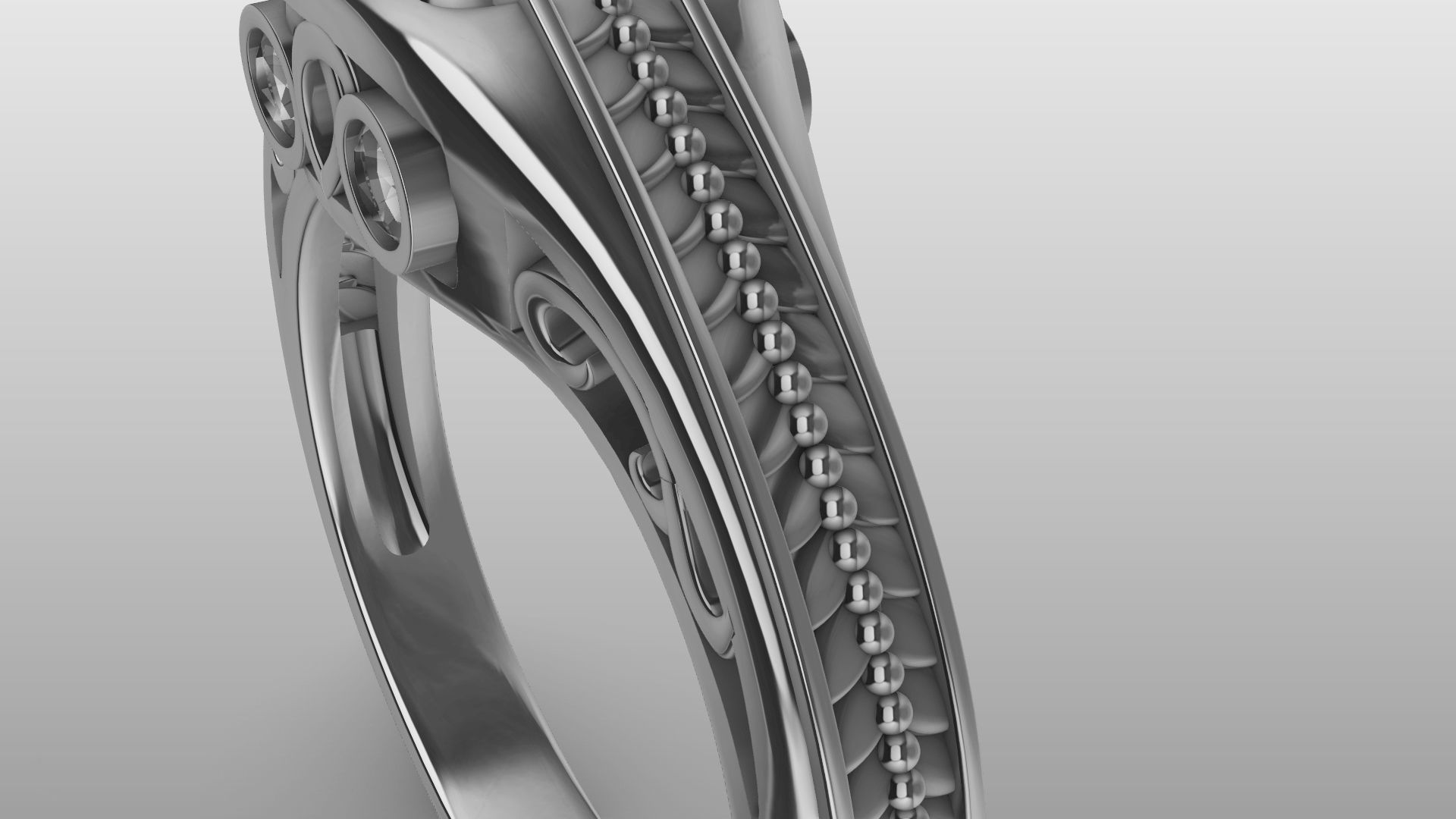 weave shank diamond ring stl verified  3D print model_12