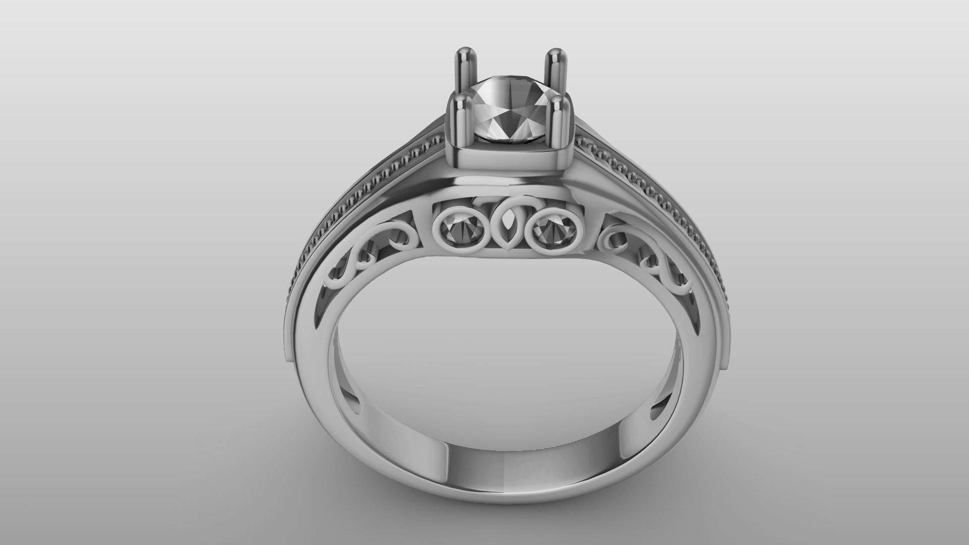 weave shank diamond ring stl verified  3D print model_29