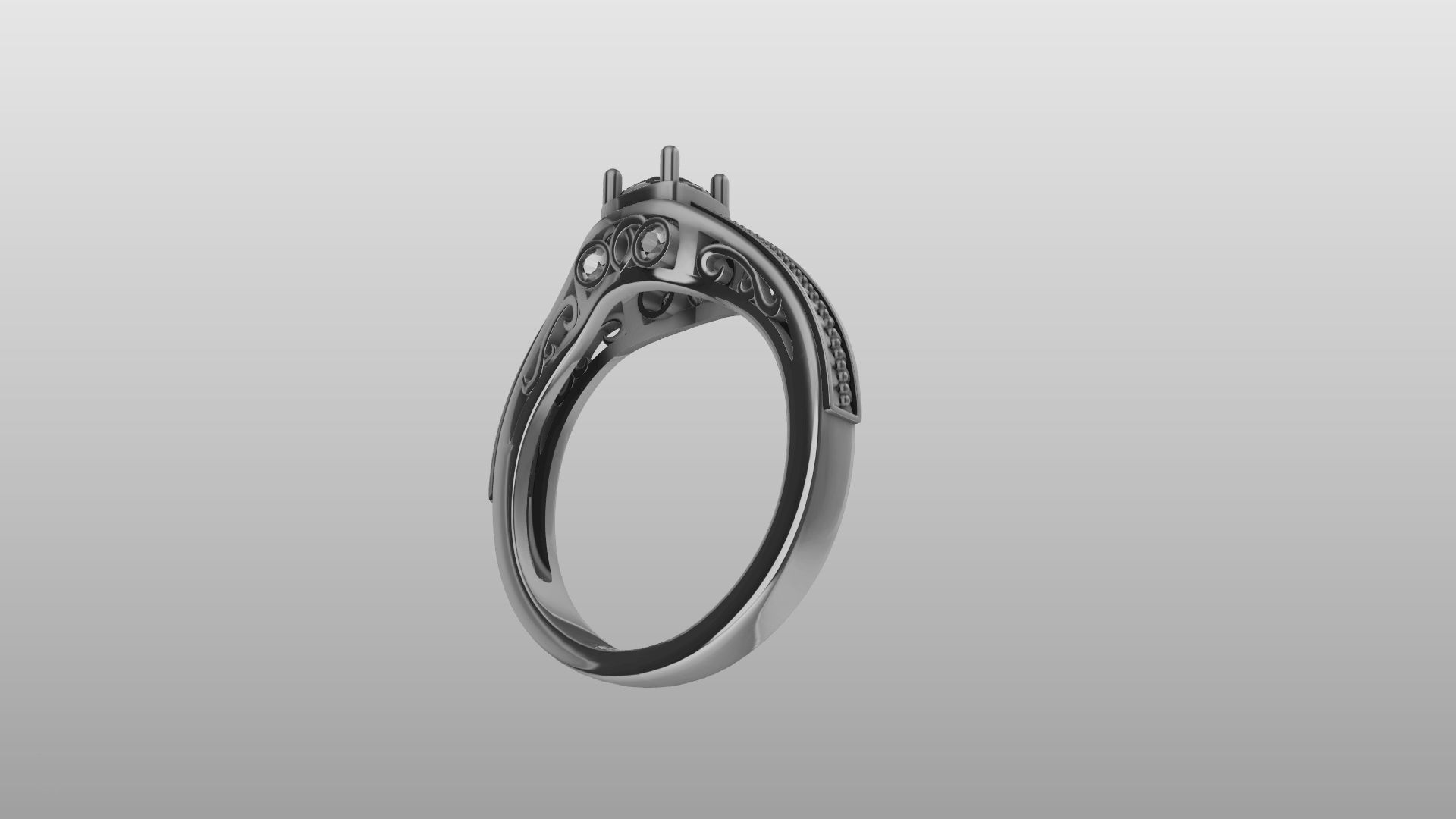 weave shank diamond ring stl verified  3D print model_27