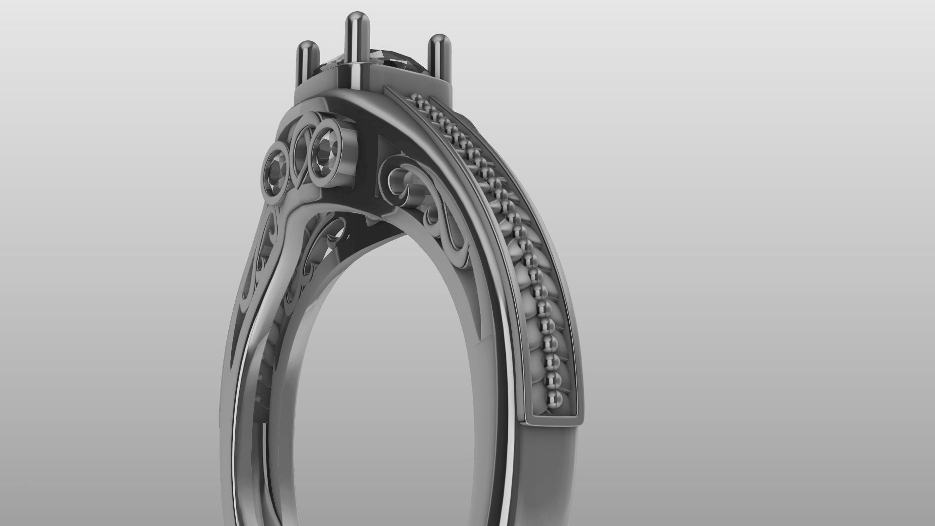 weave shank diamond ring stl verified  3D print model_11