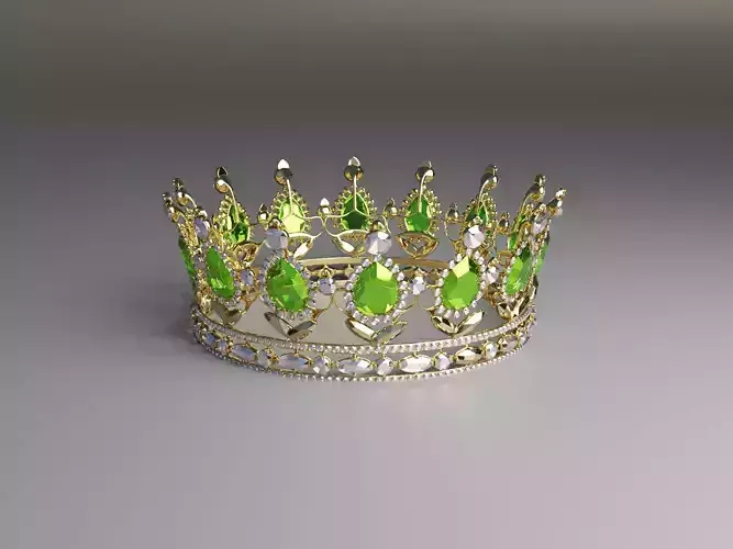 Princess Golden Crown High Poly