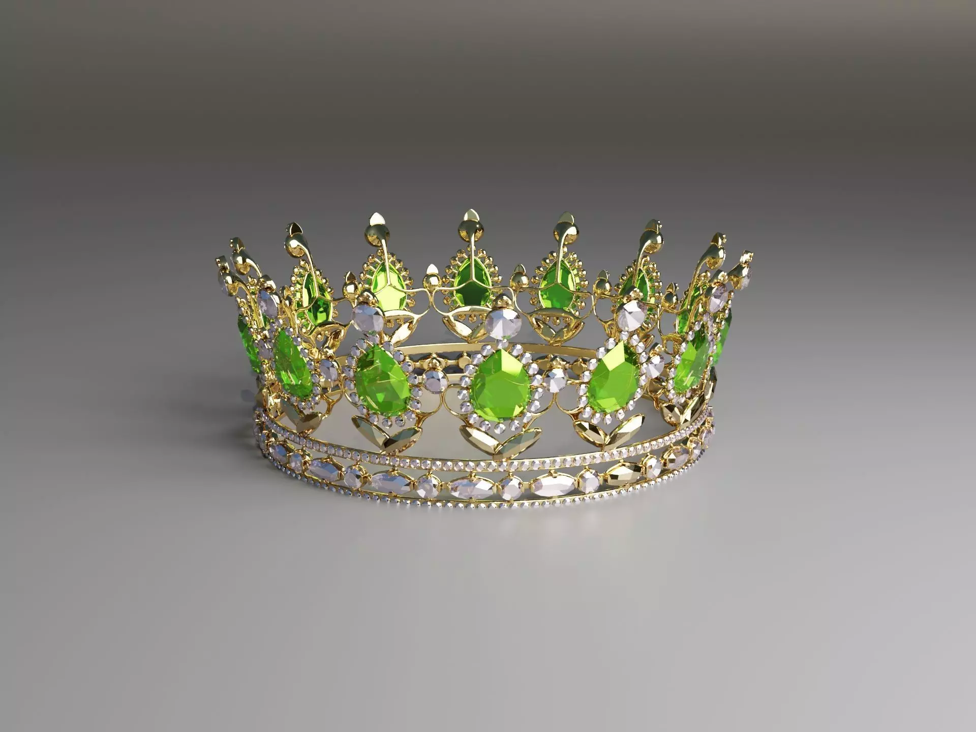 Princess Golden Crown High Poly 3D model