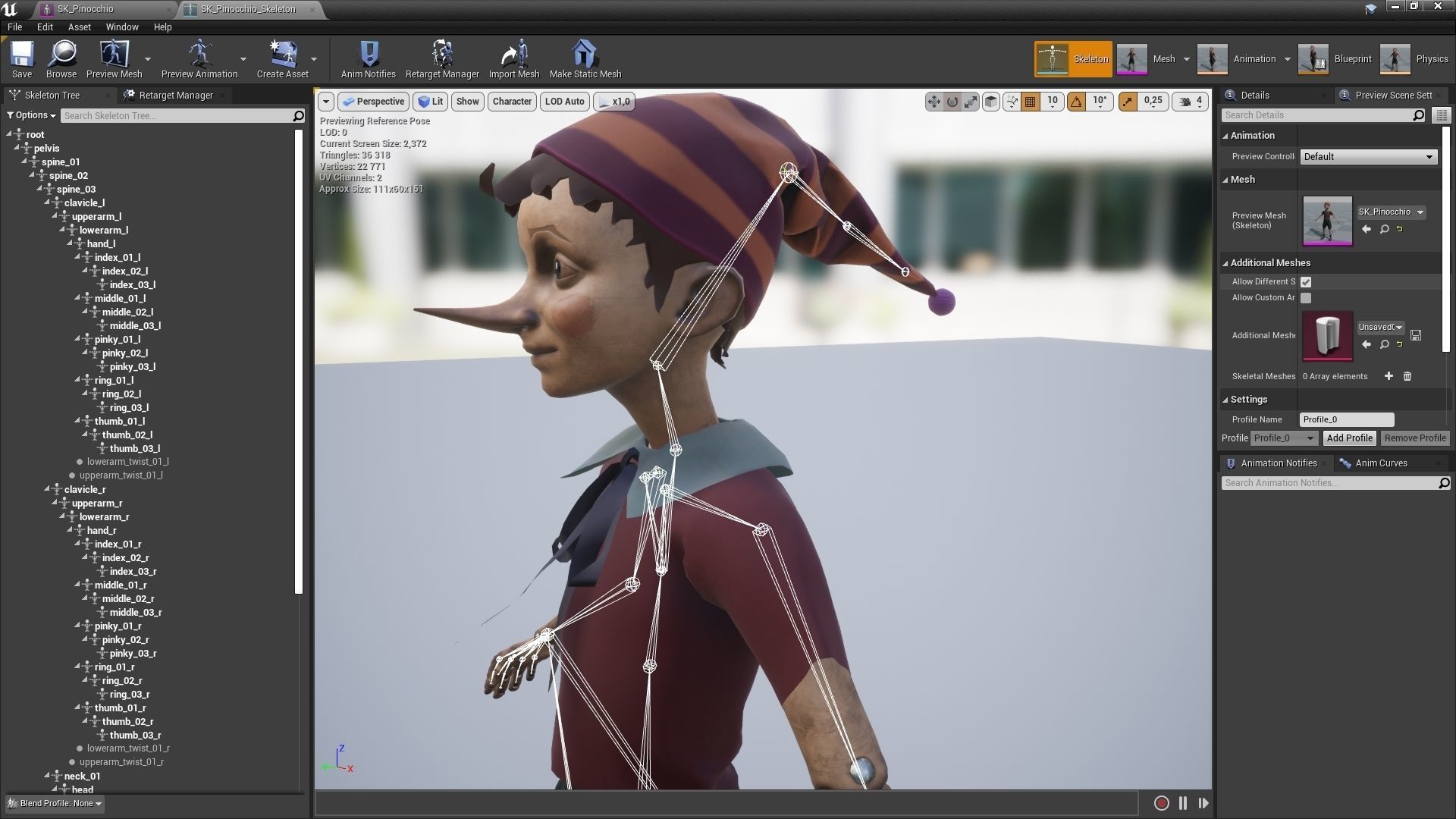 Pinocchio boy in shirt and pants Low-poly 3D model_9