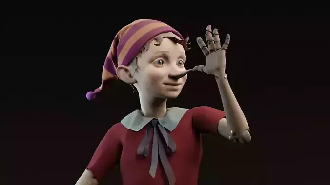 Pinocchio boy in shirt and pants