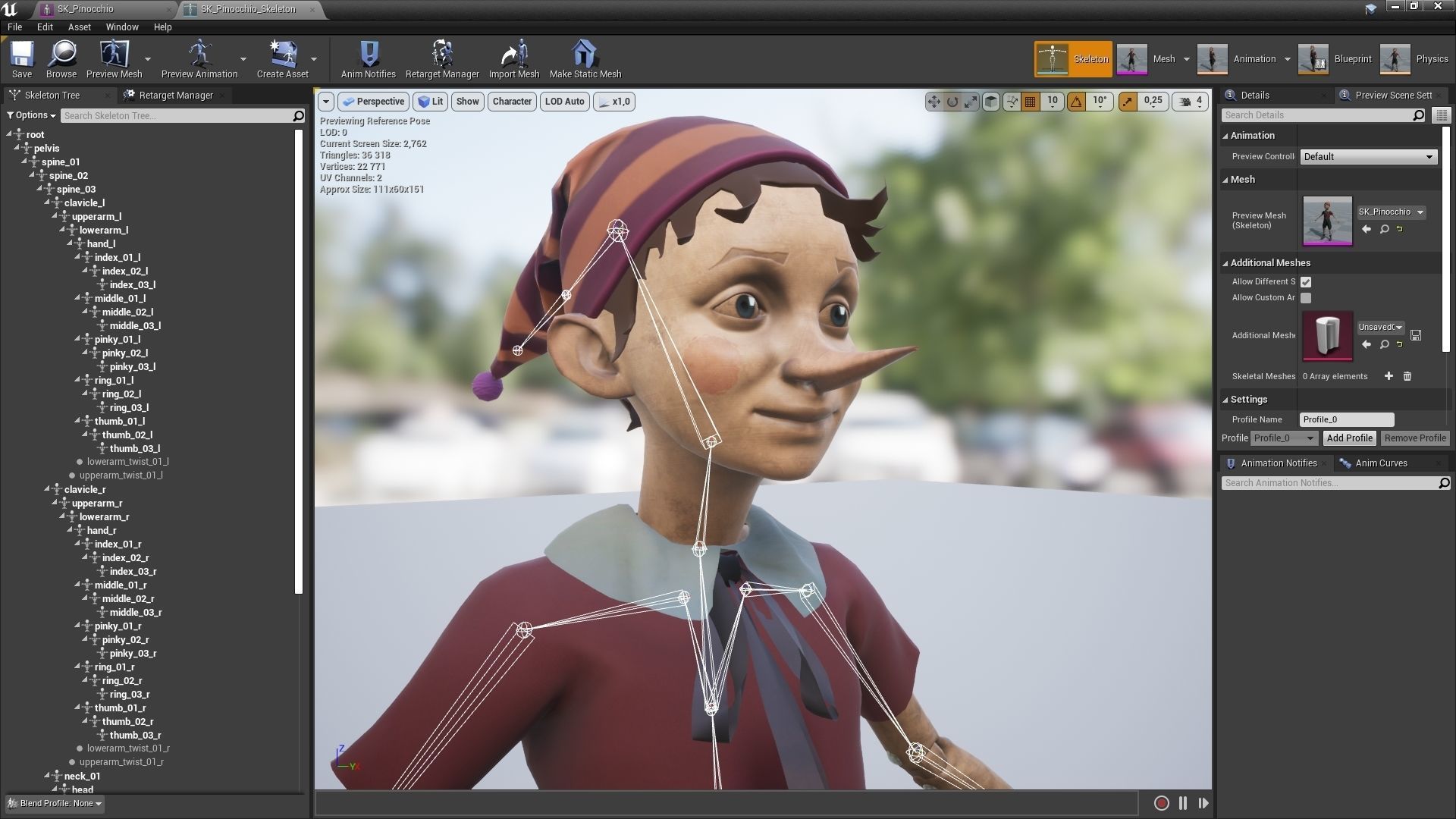Pinocchio boy in shirt and pants Low-poly 3D model_10