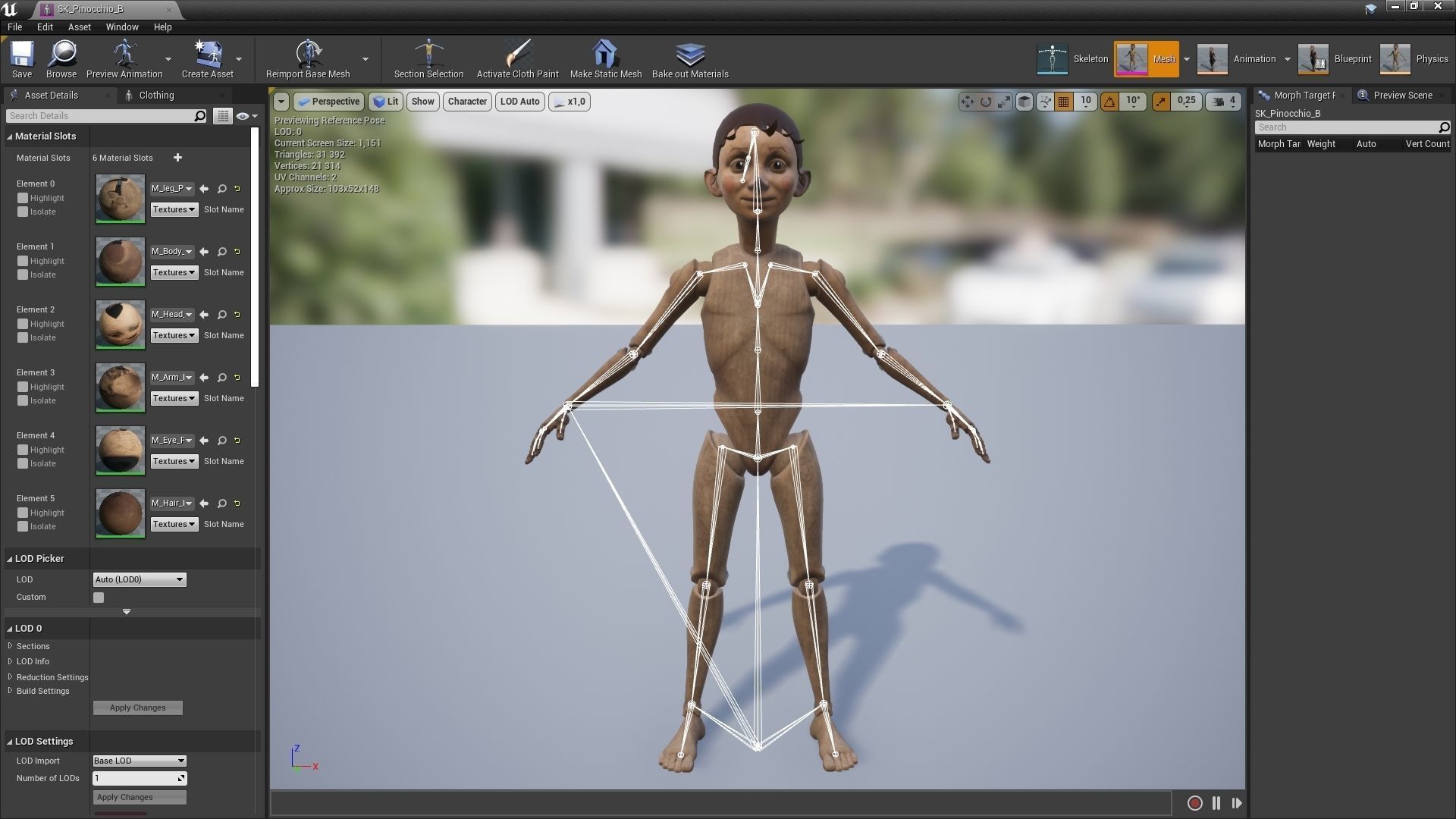 Pinocchio boy in shirt and pants Low-poly 3D model_14