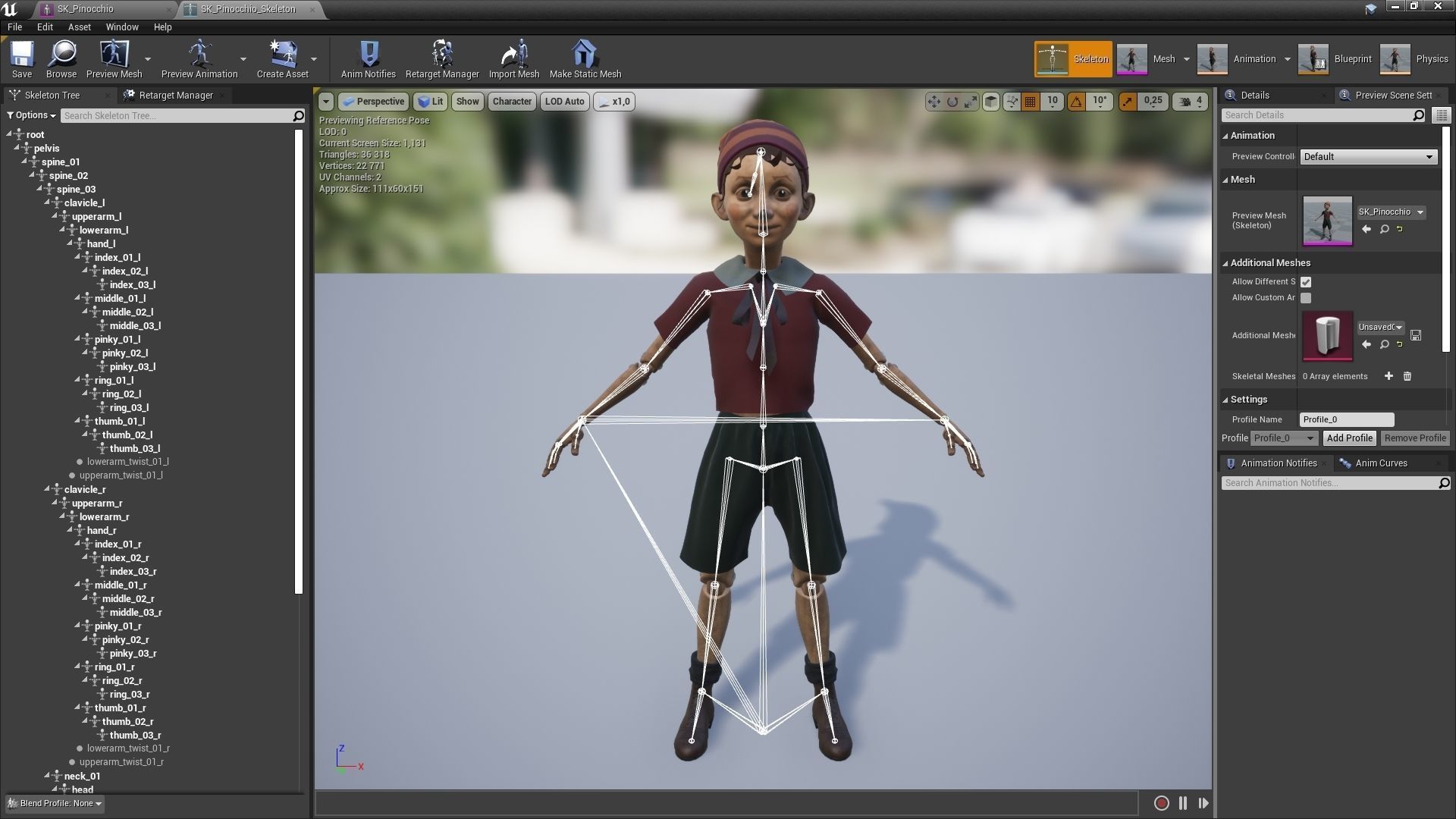 Pinocchio boy in shirt and pants Low-poly 3D model_8