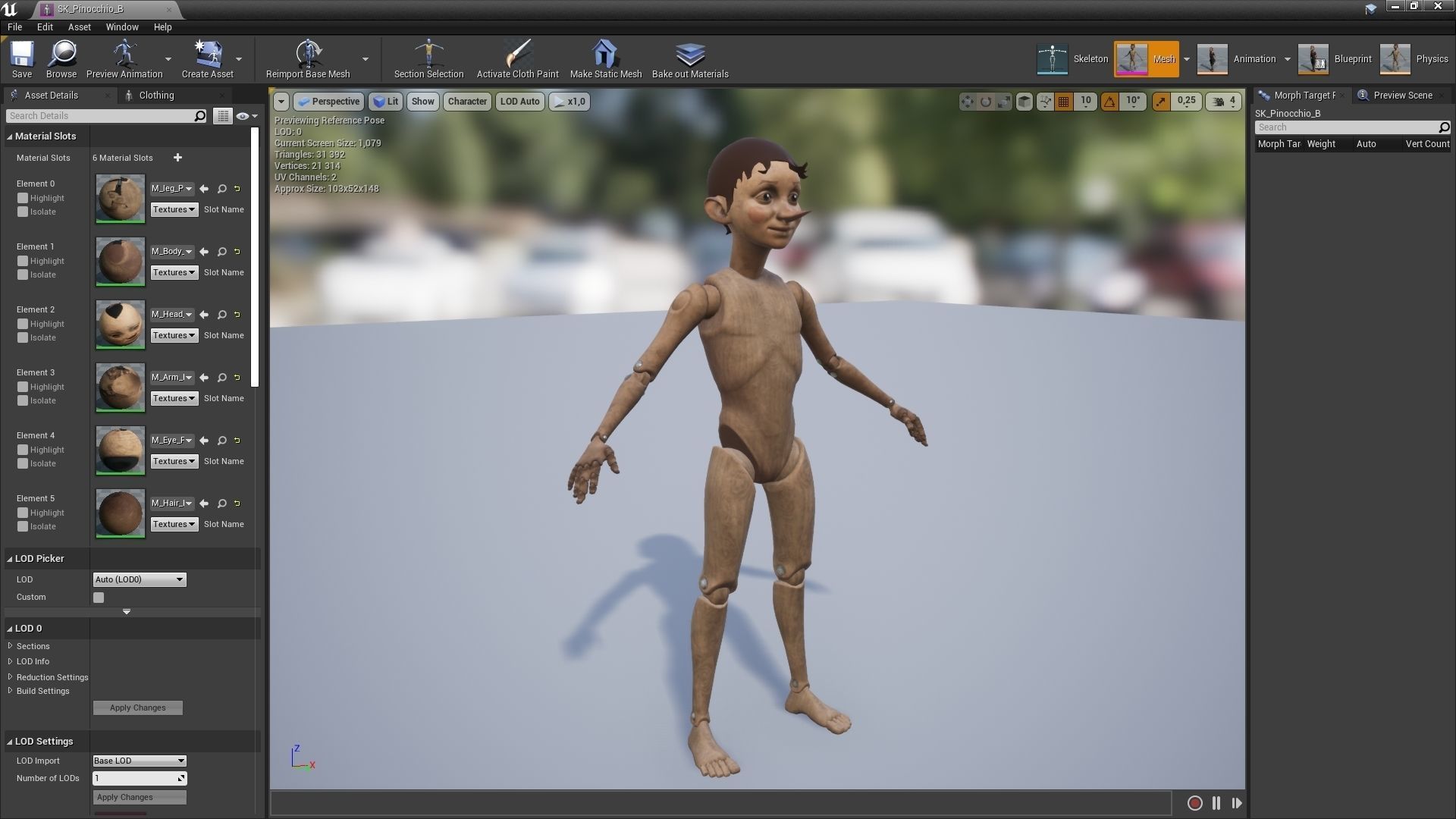 Pinocchio boy in shirt and pants Low-poly 3D model_15