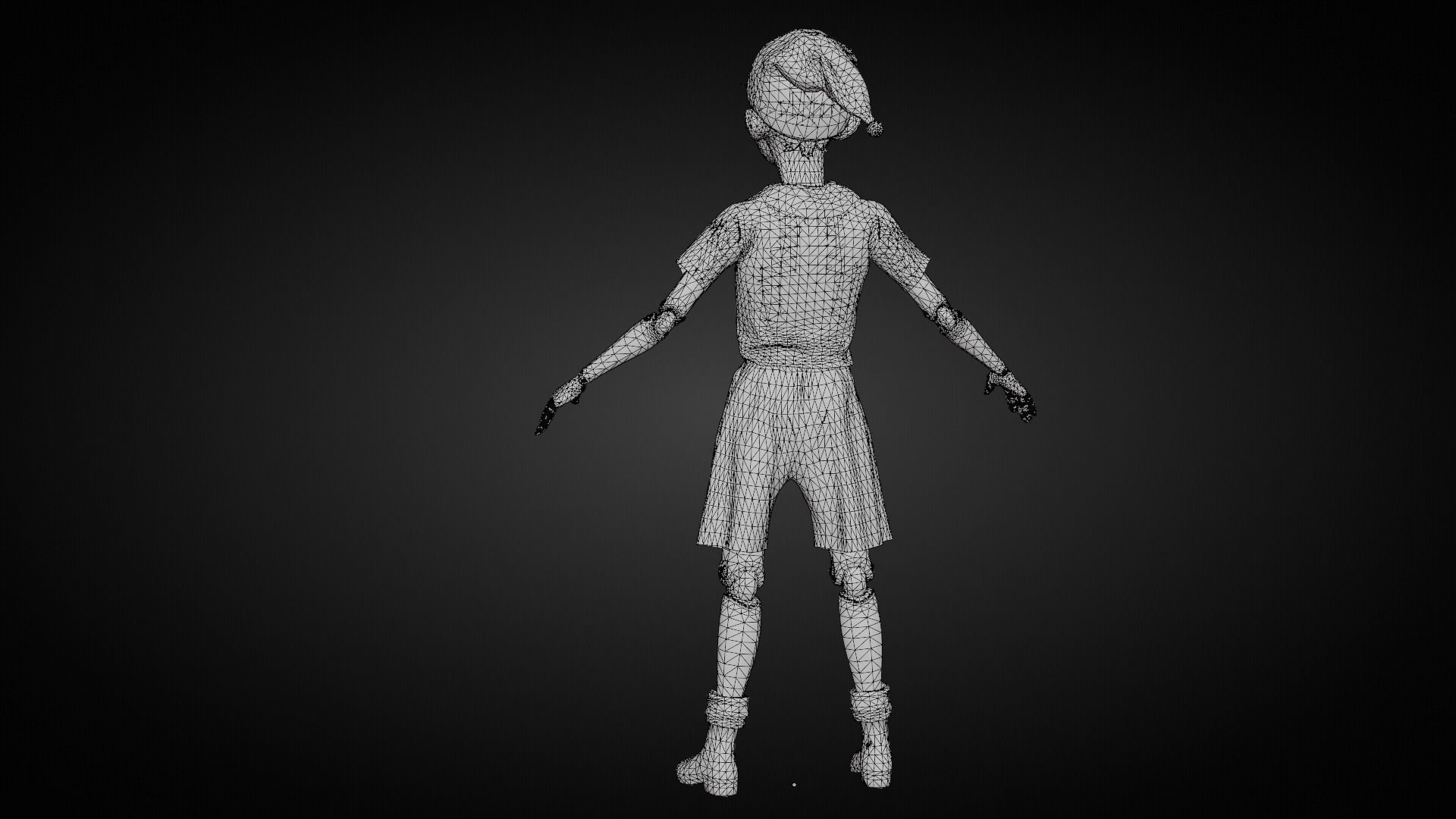 Pinocchio boy in shirt and pants Low-poly 3D model_21