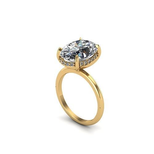 Solitaire engagement ring 3D print model