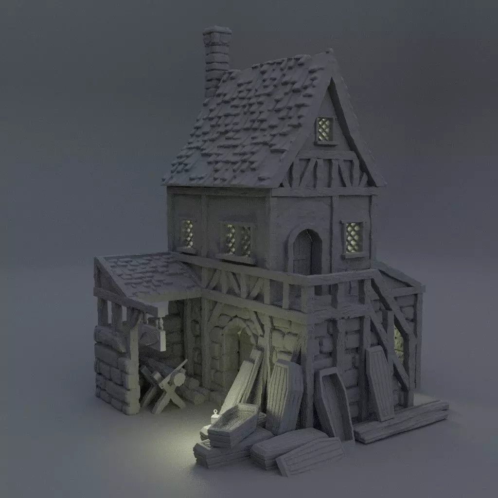 Coffin Maker Tabletop Terrain 28 MM 3D print model_0