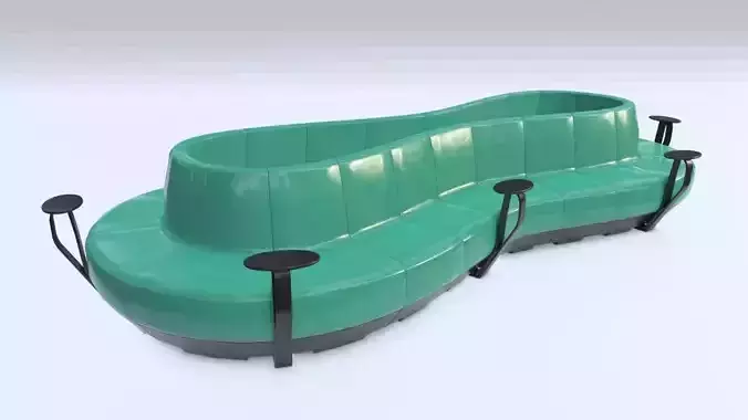 Public Bench Modern Low-poly 3D model