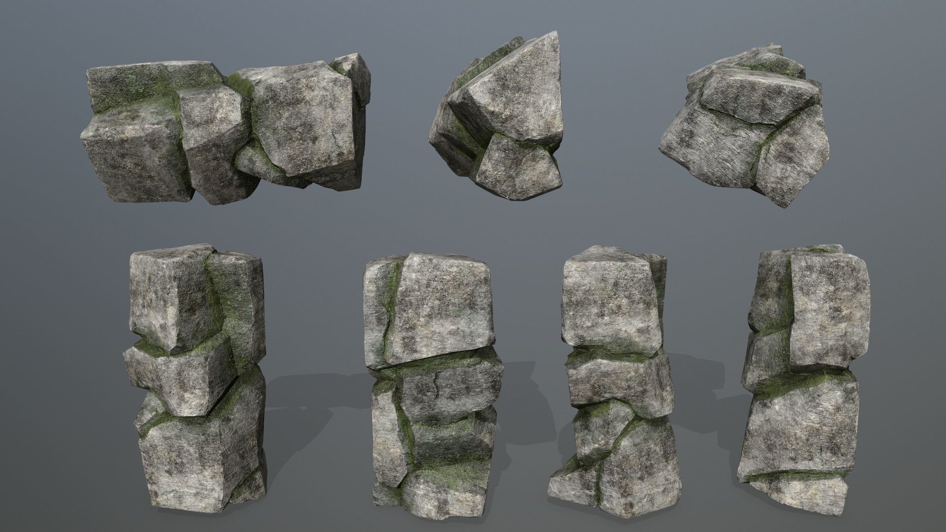 Rock Set Low-poly 3D model_12