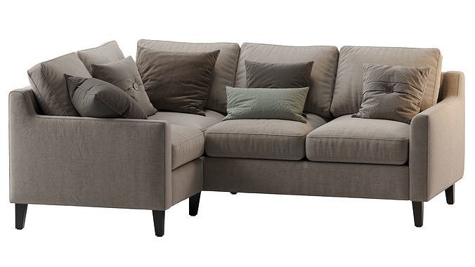 Beverly Upholstered 3-Piece Sectional Beige 3D model 2