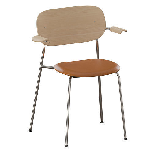 Co Dining Chair Upholstered Seat With Armrest 3D model