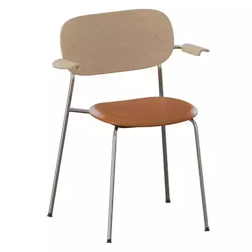 Co Dining Chair Upholstered Seat With Armrest 3D model