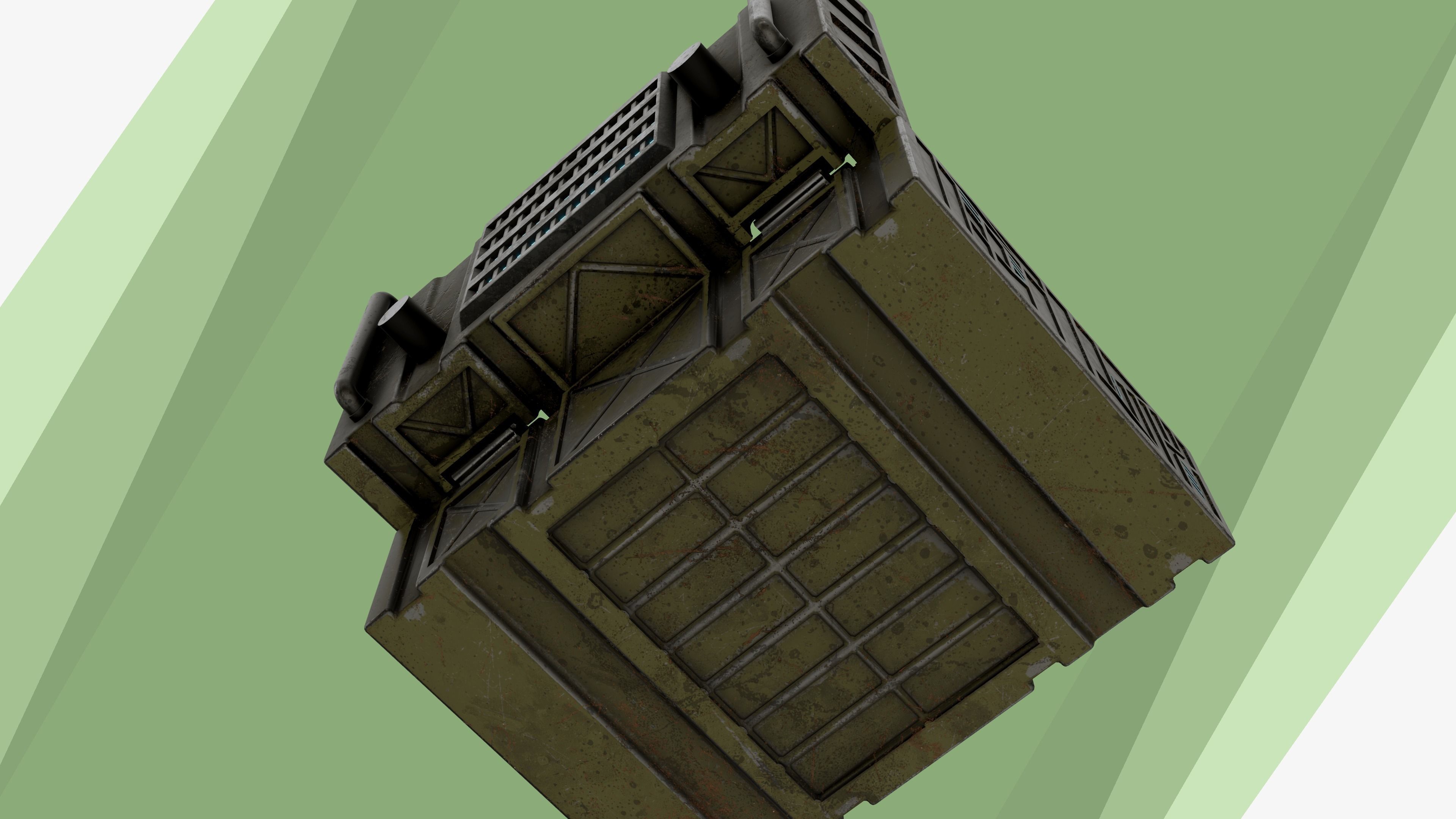 Sci-fi Chest - rigged animated - game ready Low-poly 3D model_22