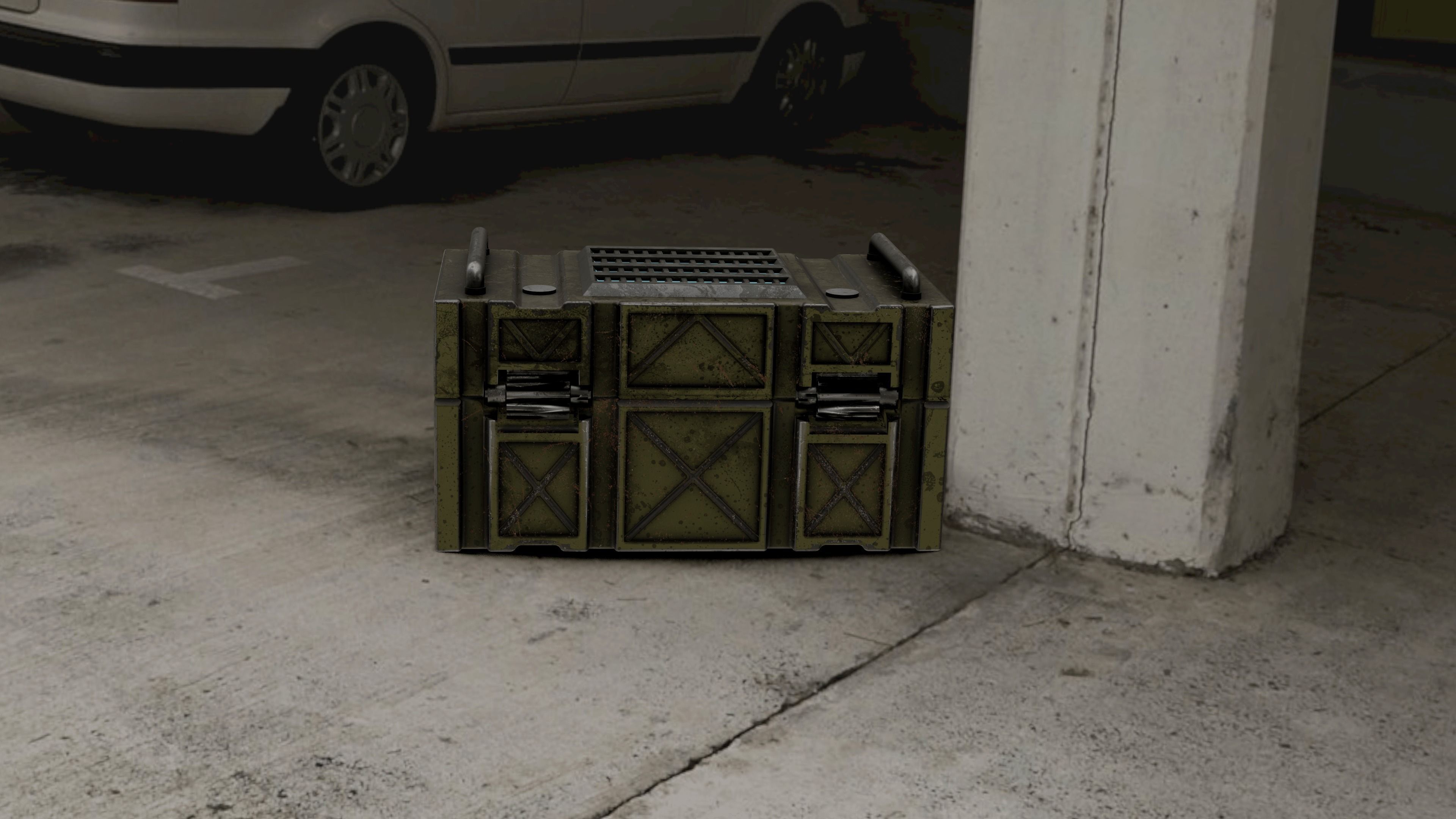 Sci-fi Chest - rigged animated - game ready Low-poly 3D model_27