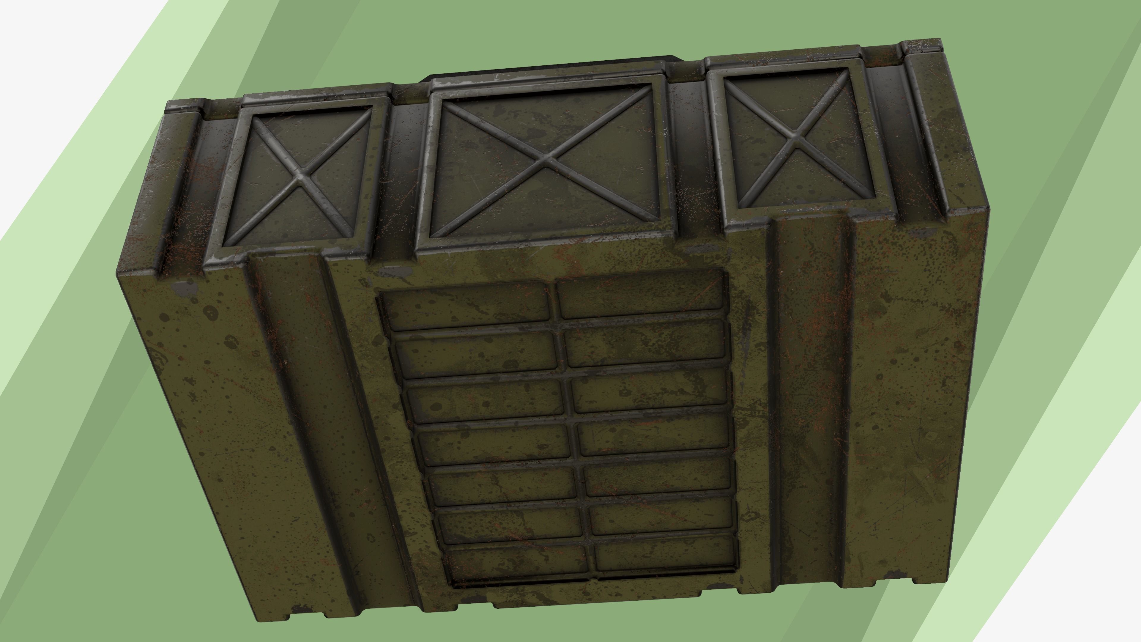 Sci-fi Chest - rigged animated - game ready Low-poly 3D model_4