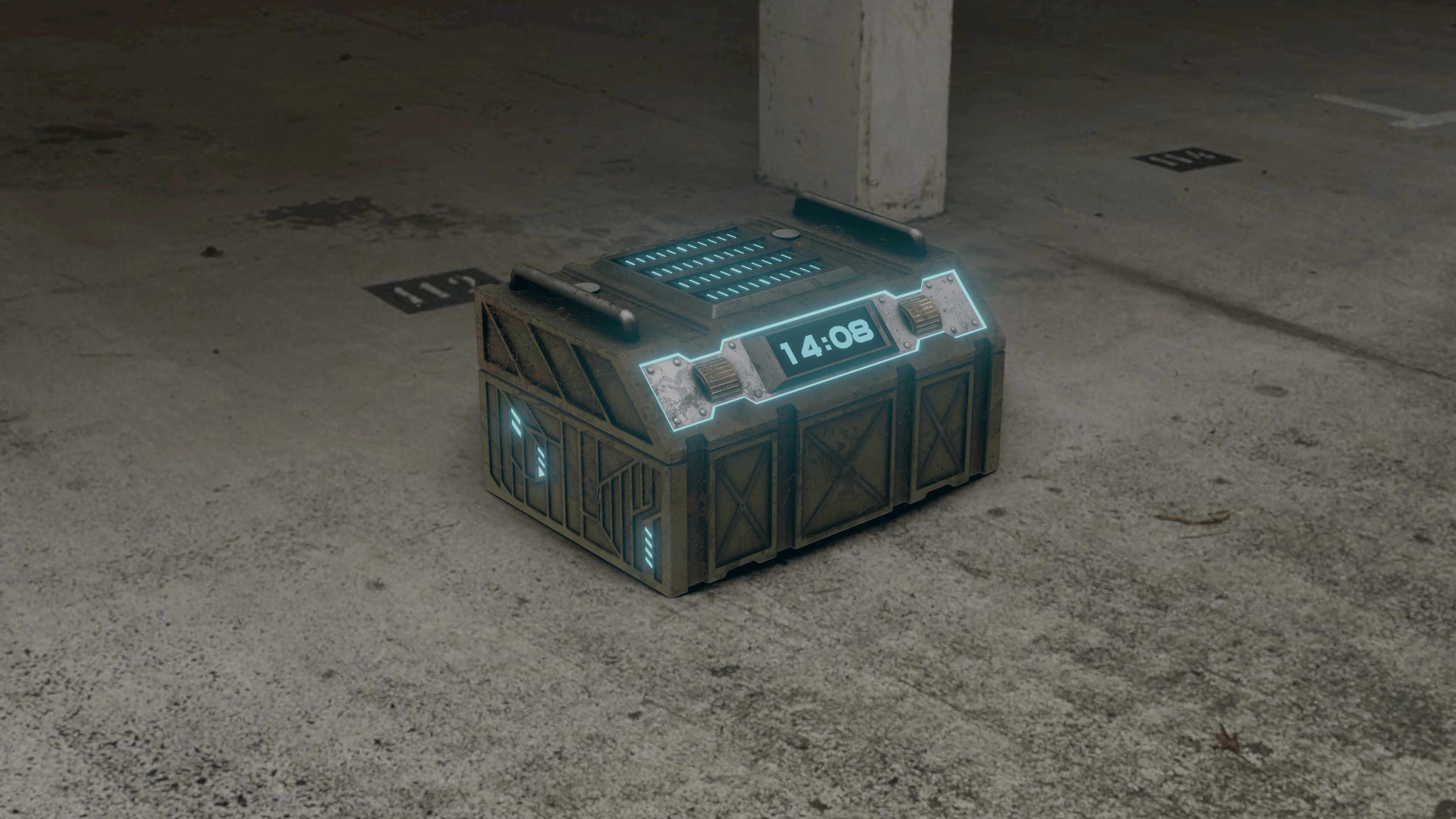 Sci-fi Chest - rigged animated - game ready Low-poly 3D model_25