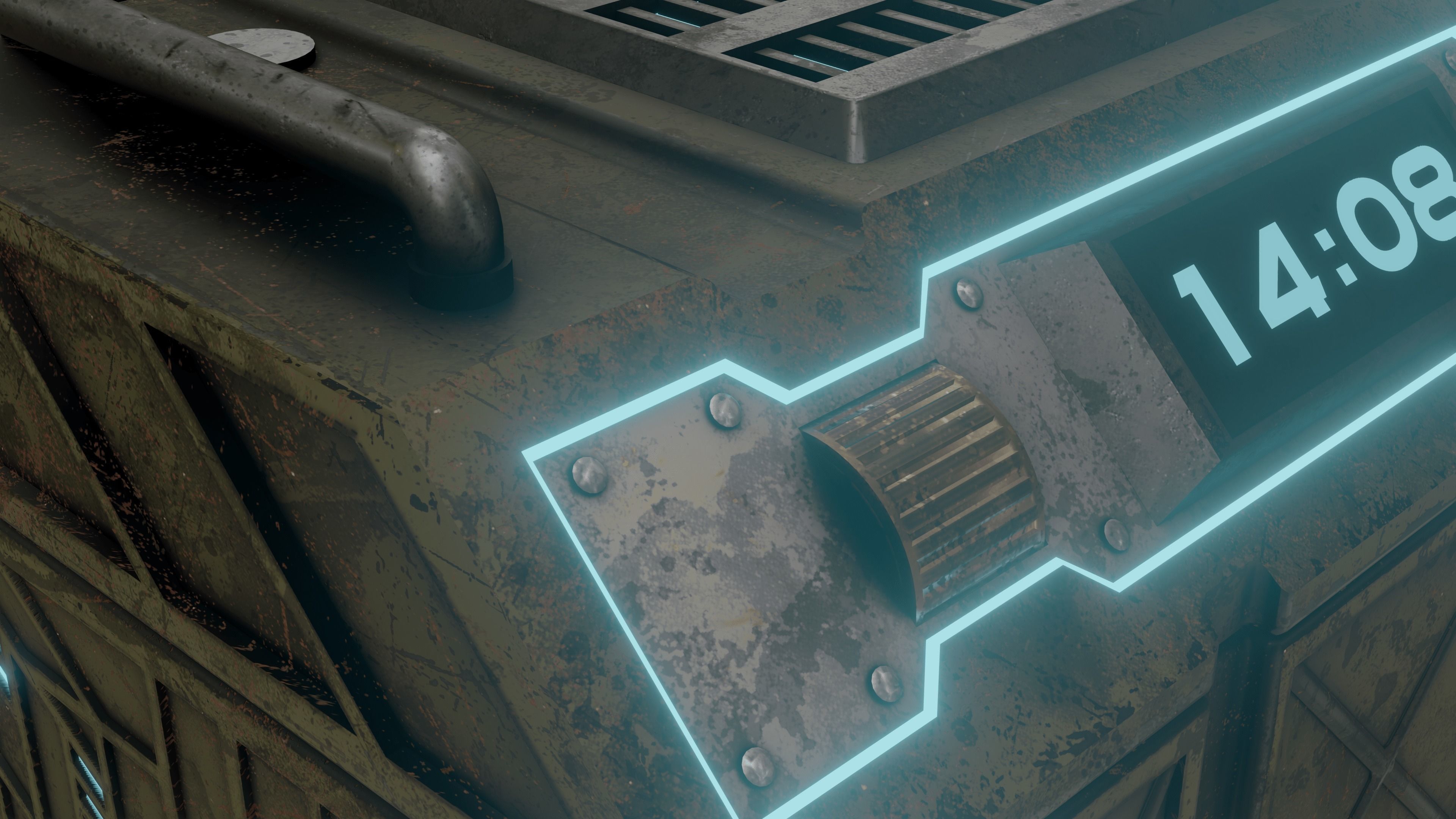 Sci-fi Chest - rigged animated - game ready Low-poly 3D model_3