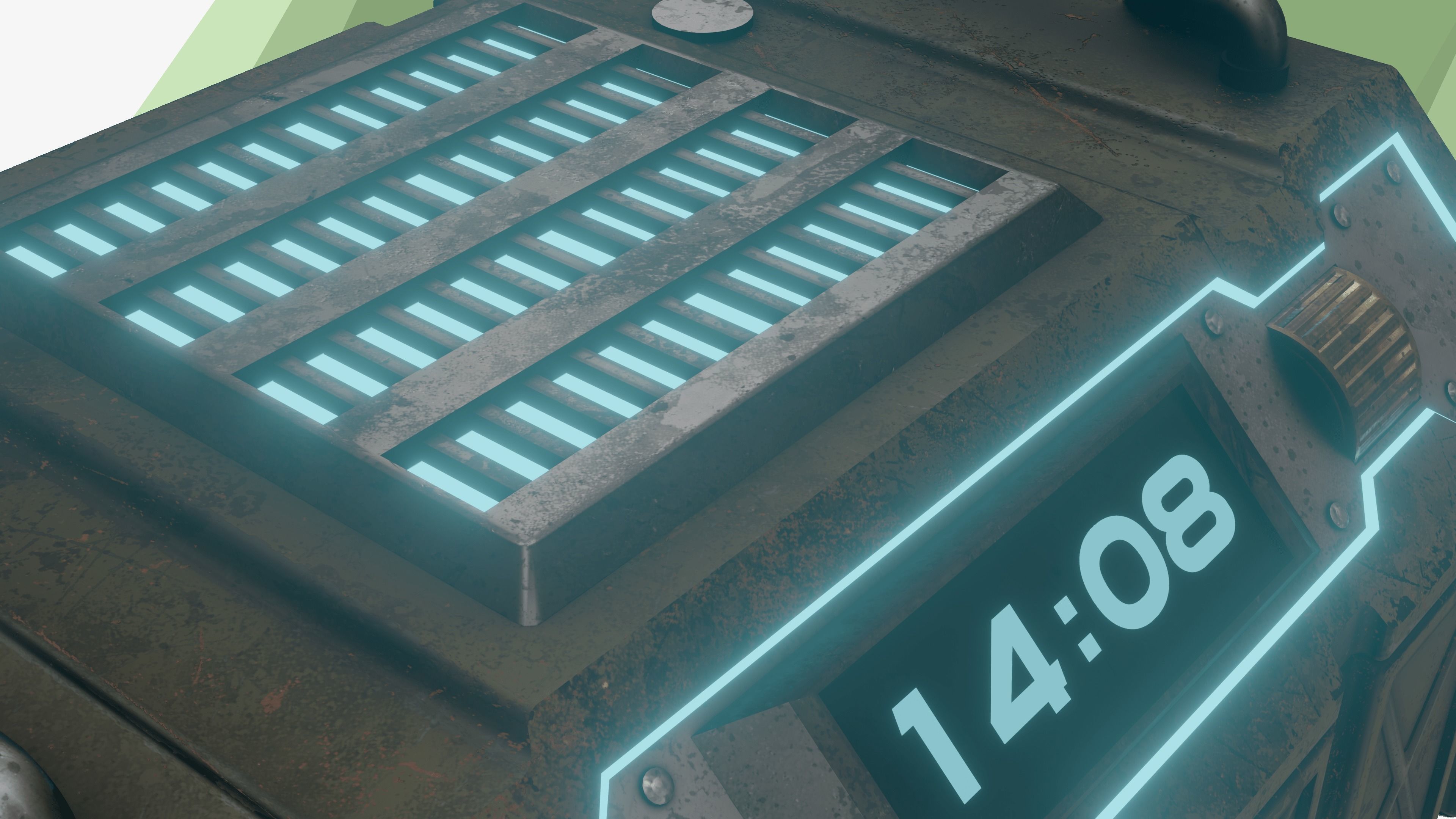 Sci-fi Chest - rigged animated - game ready Low-poly 3D model_10