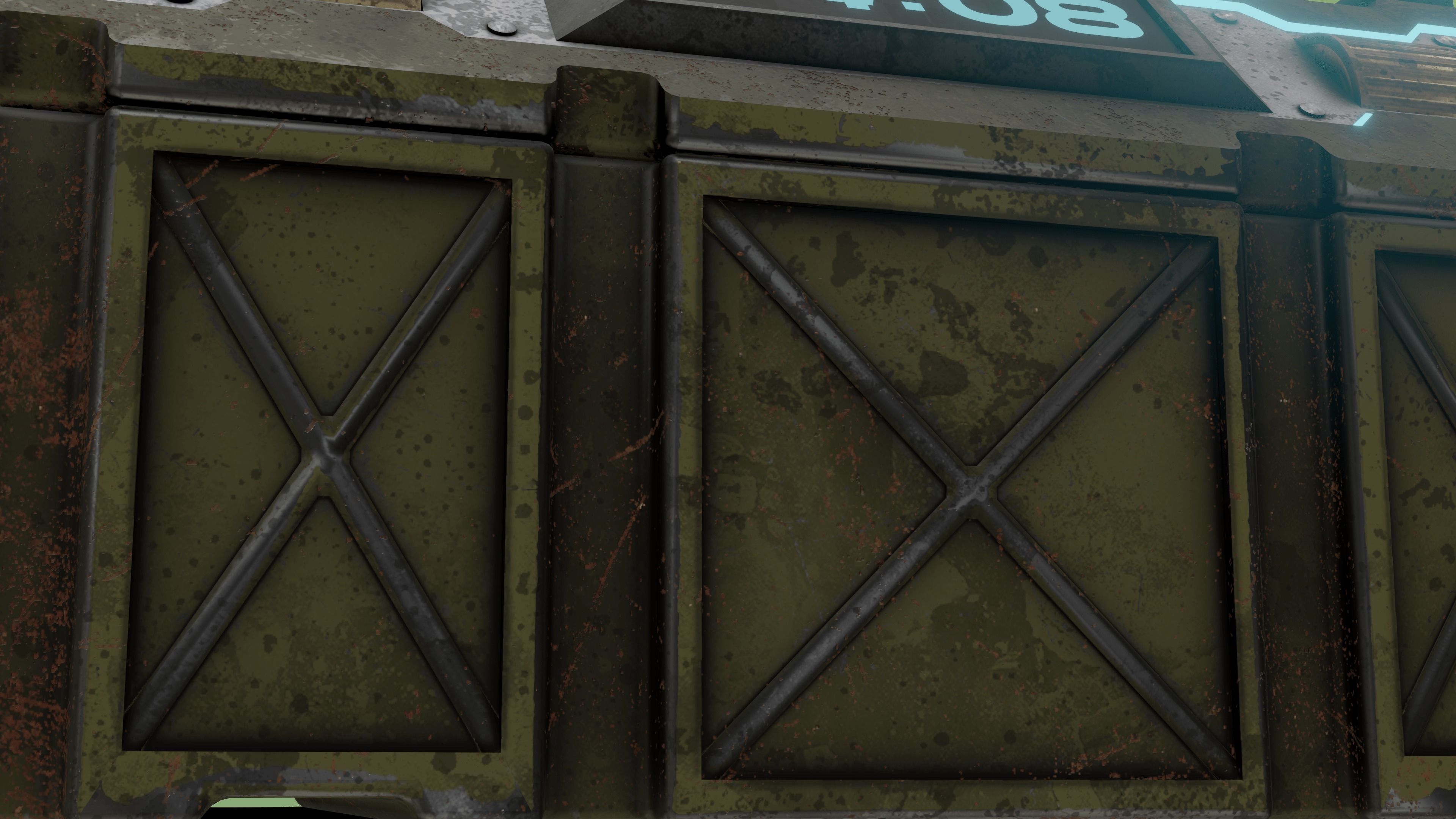 Sci-fi Chest - rigged animated - game ready Low-poly 3D model_13