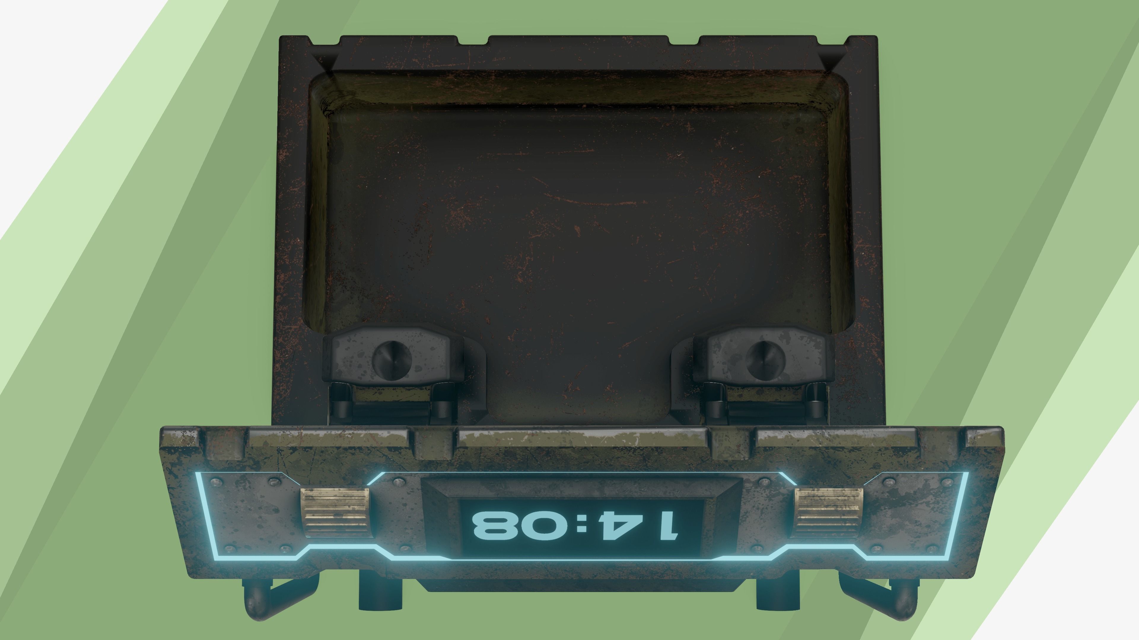 Sci-fi Chest - rigged animated - game ready Low-poly 3D model_18