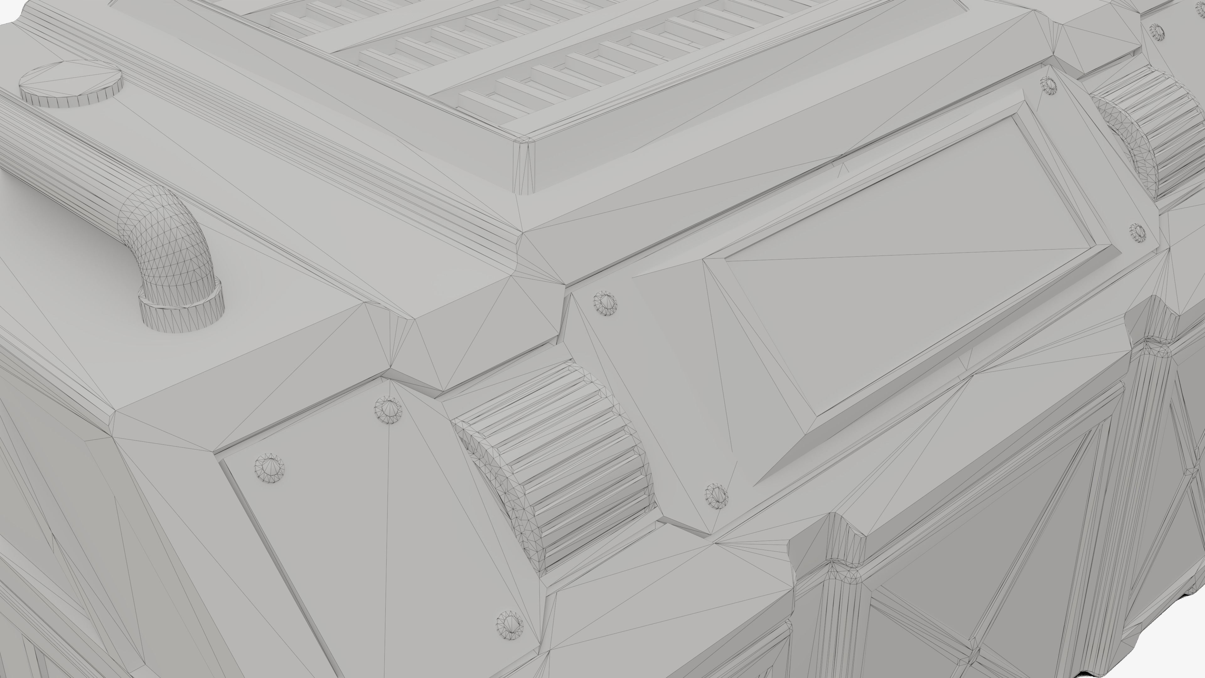 Sci-fi Chest - rigged animated - game ready Low-poly 3D model_38