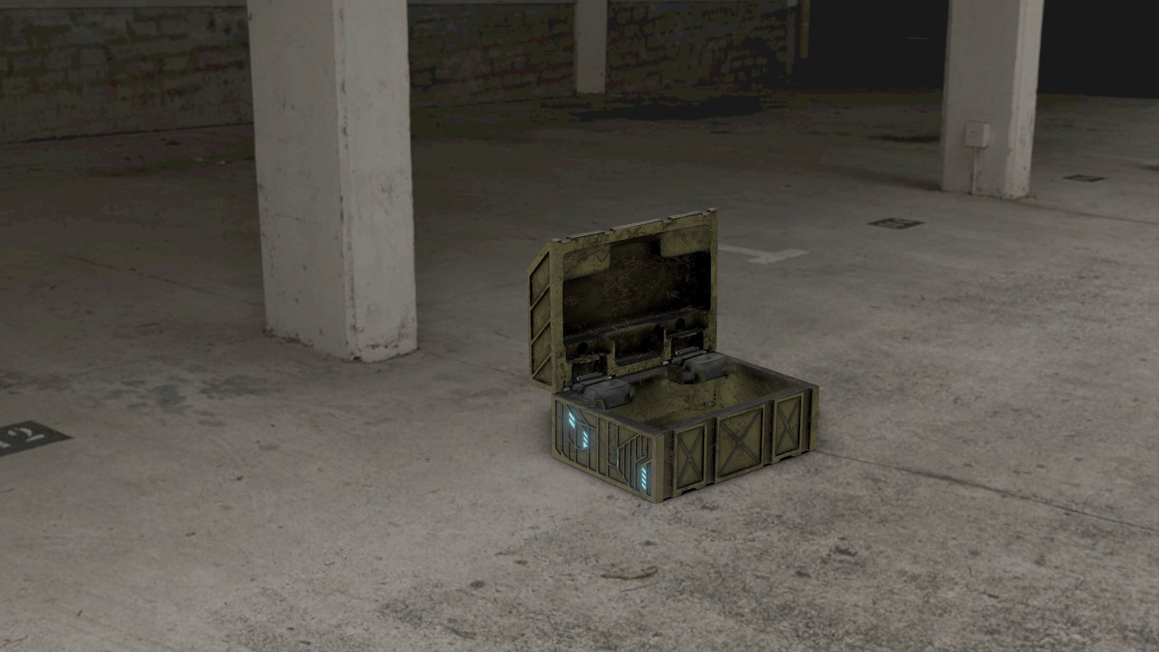 Sci-fi Chest - rigged animated - game ready Low-poly 3D model_31