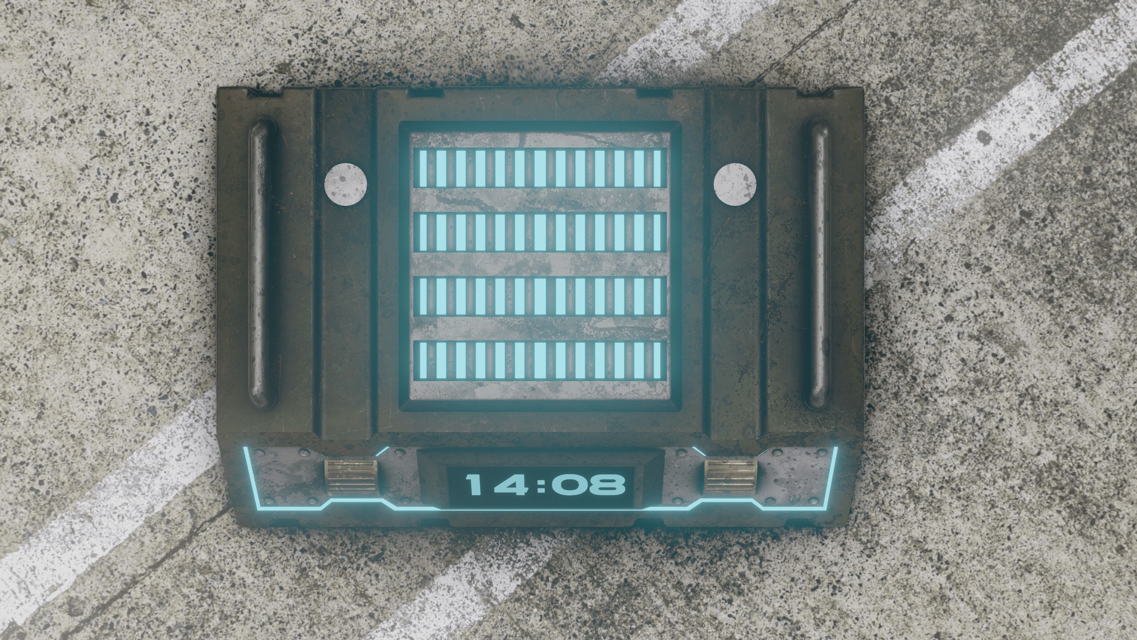 Sci-fi Chest - rigged animated - game ready Low-poly 3D model_29