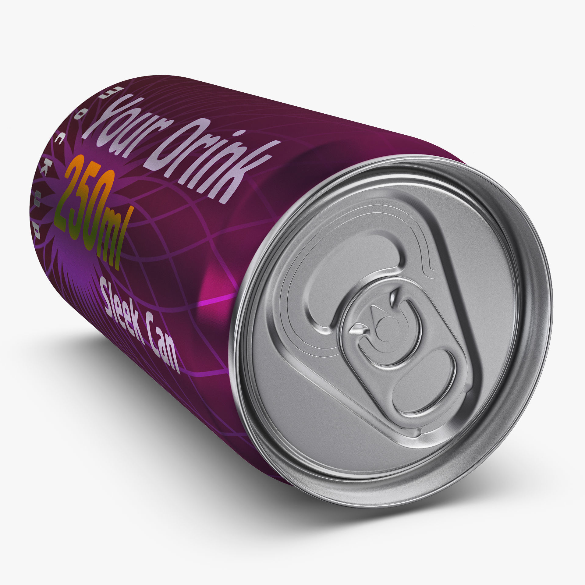 Aluminum Sleek Can 250ml v 2 3D model_7