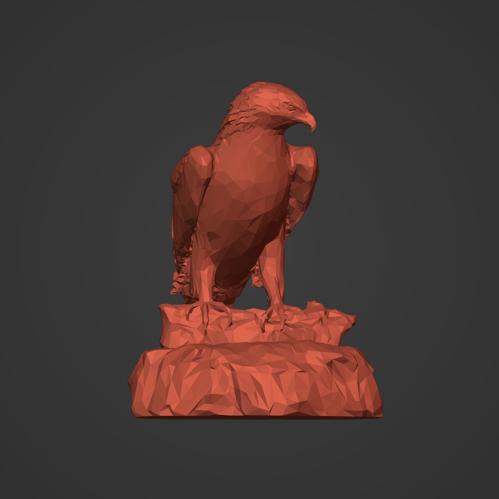 3D Print Ready Polygonal Eagle Statue 3D print model_5