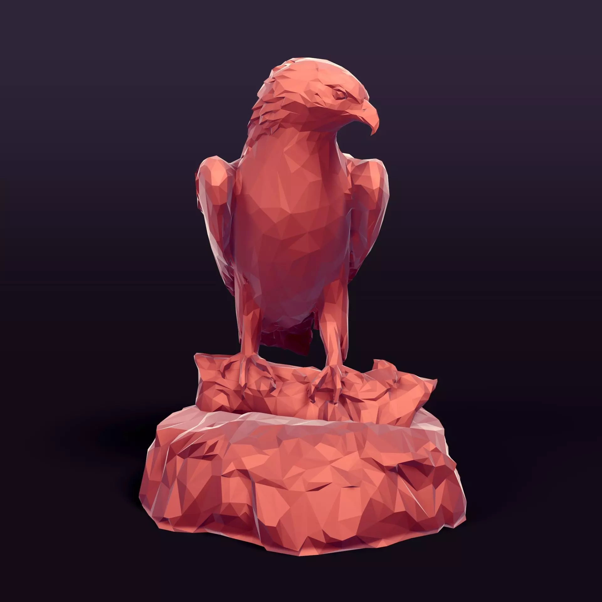 3D Print Ready Polygonal Eagle Statue 3D print model_0