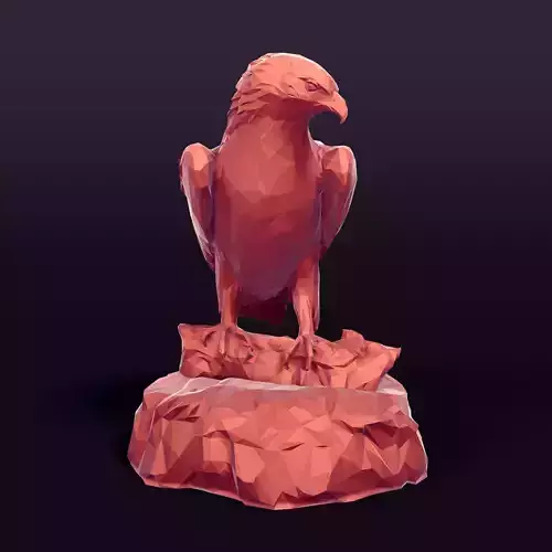 3D Print Ready Polygonal Eagle Statue