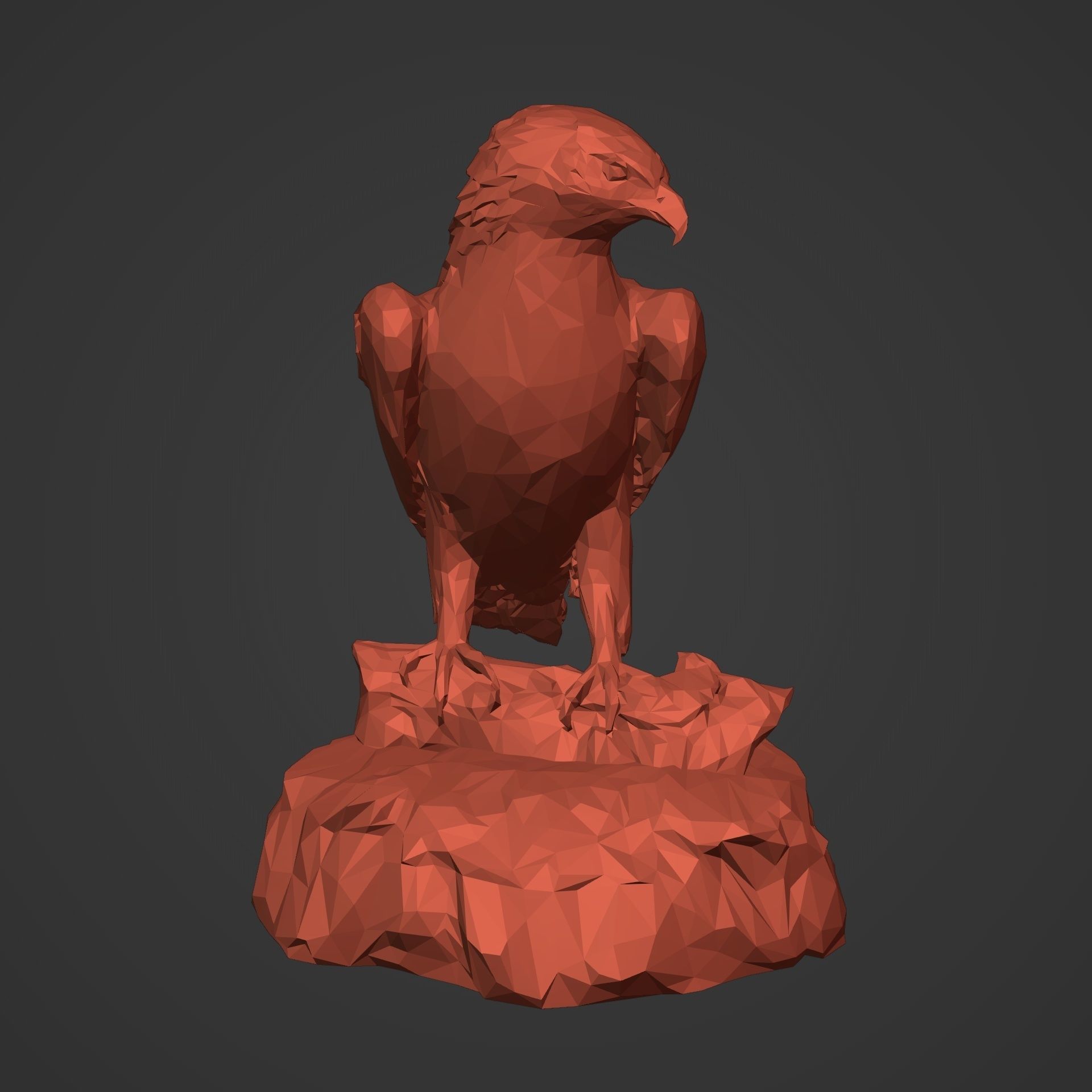 3D Print Ready Polygonal Eagle Statue 3D print model_1