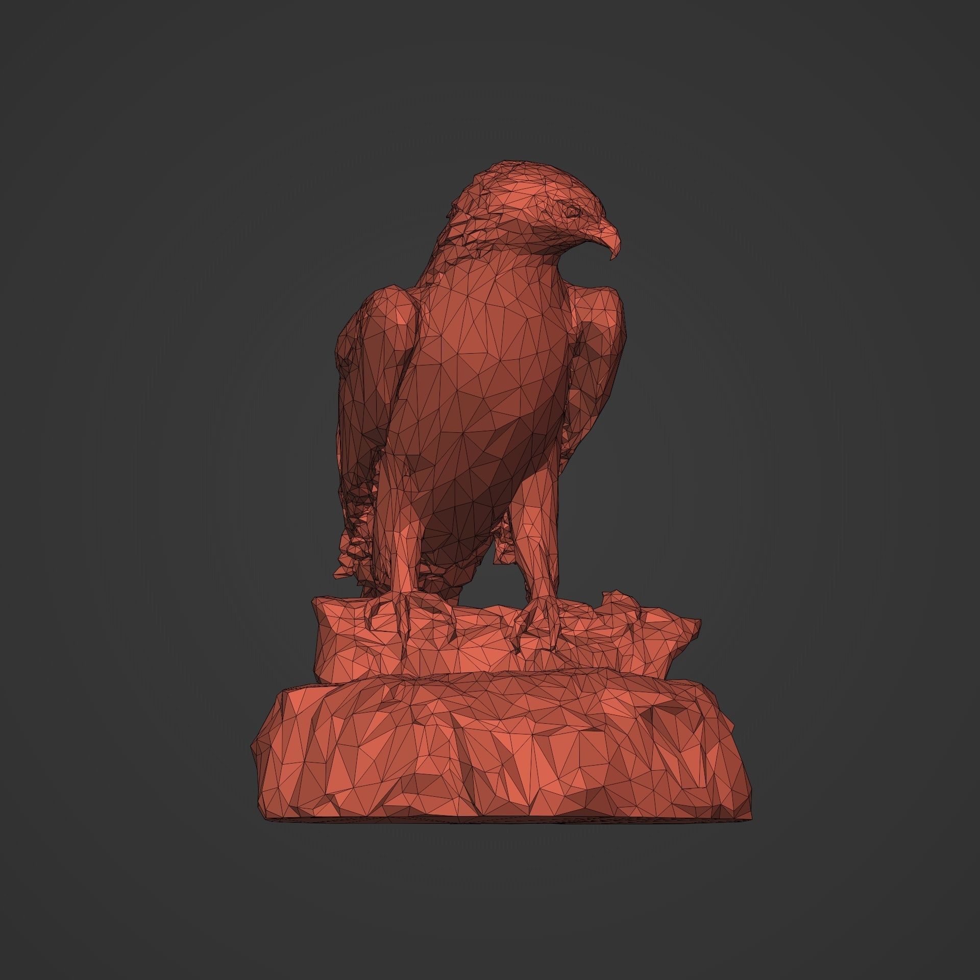 3D Print Ready Polygonal Eagle Statue 3D print model_6