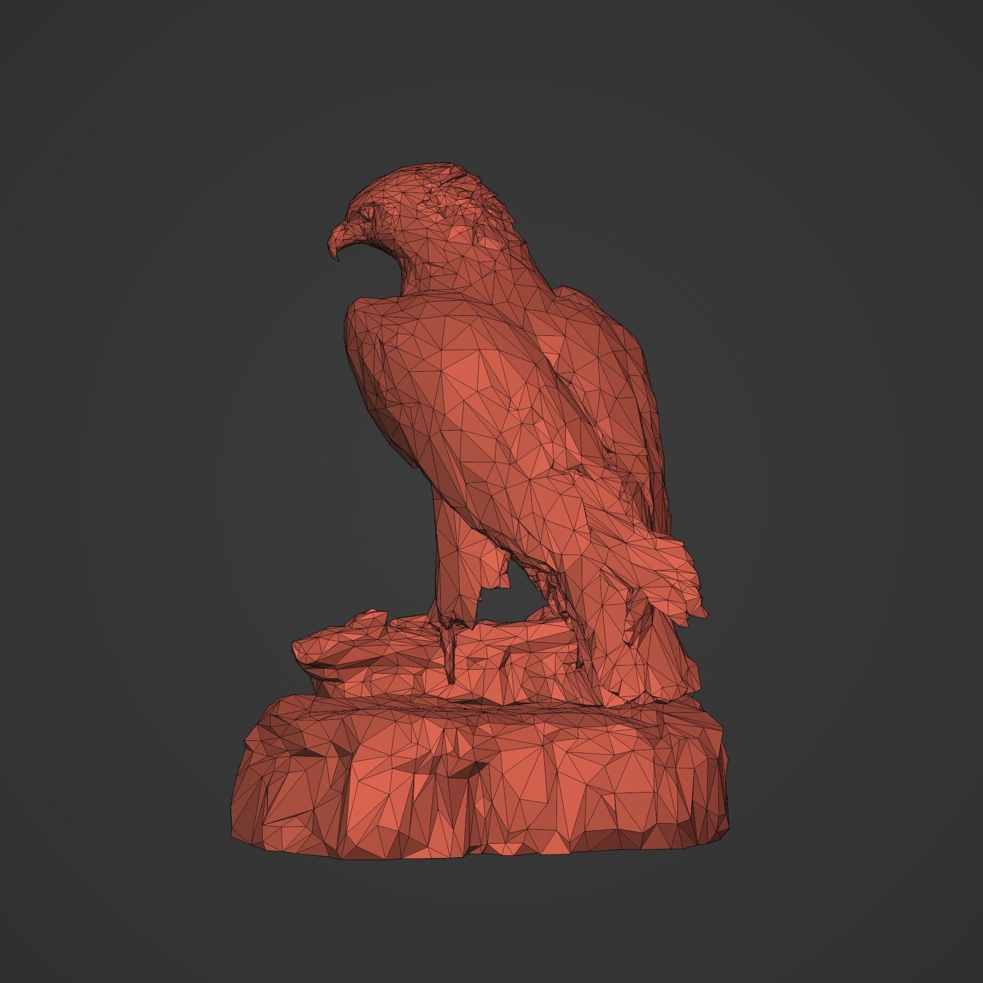 3D Print Ready Polygonal Eagle Statue 3D print model_12