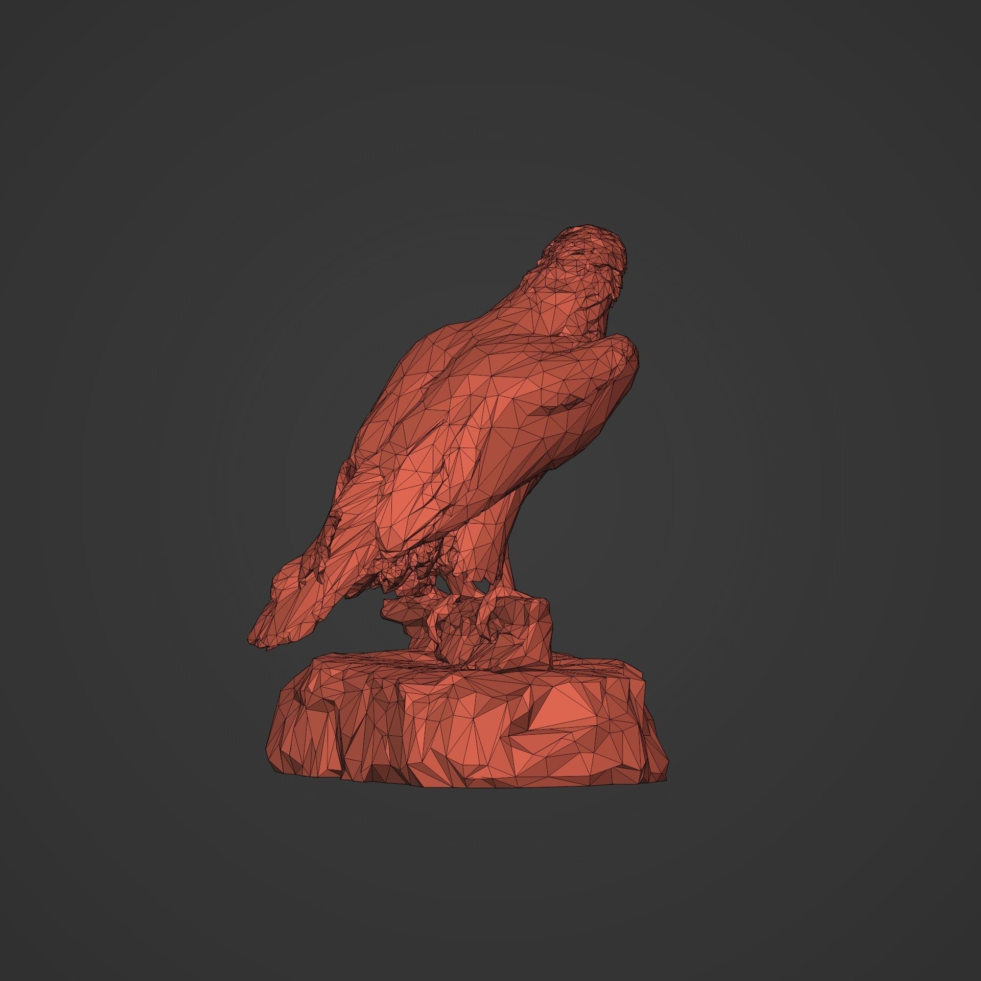 3D Print Ready Polygonal Eagle Statue 3D print model_14