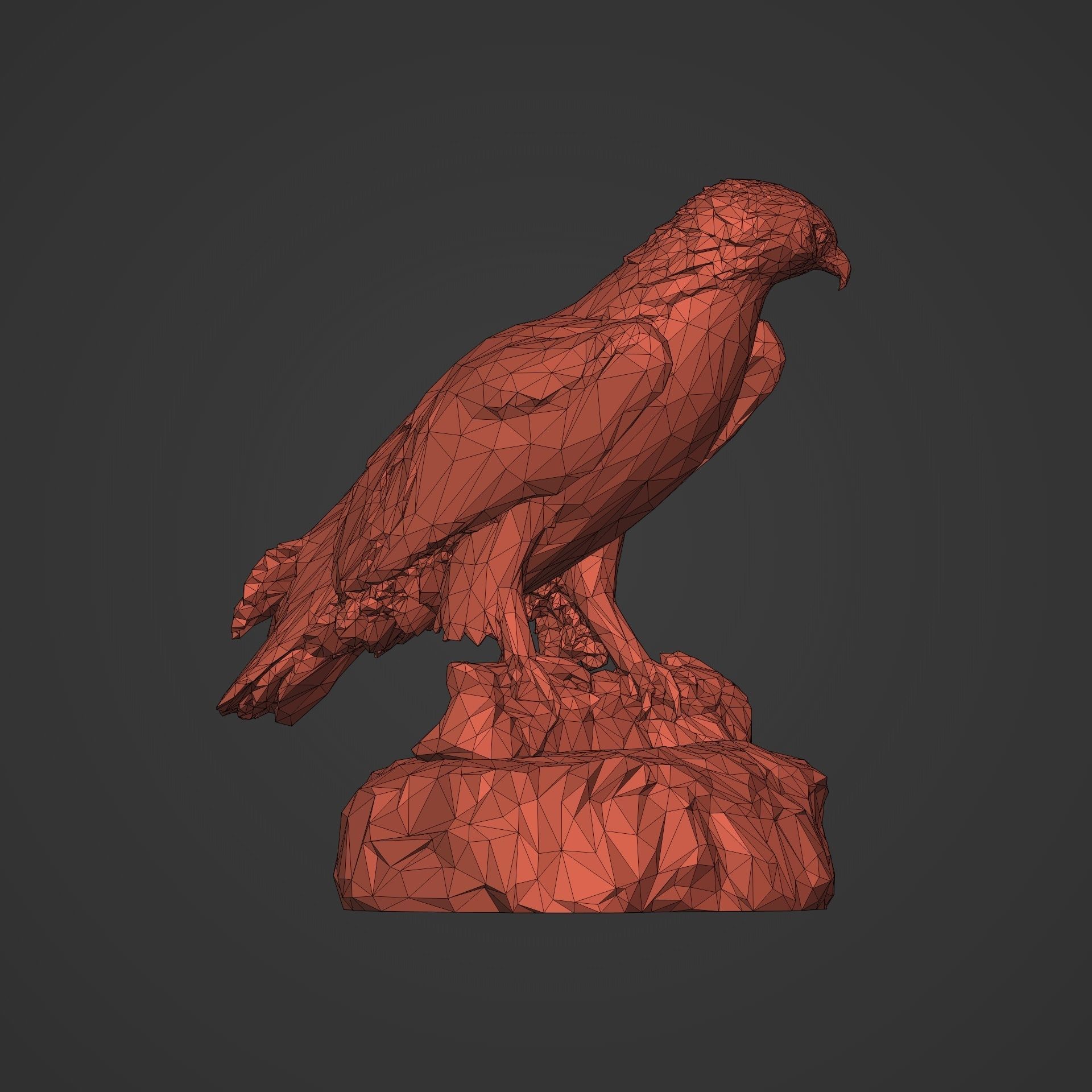 3D Print Ready Polygonal Eagle Statue 3D print model_4