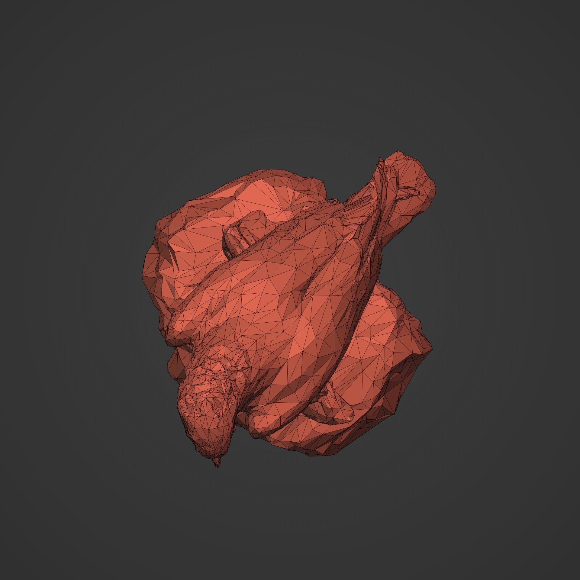 3D Print Ready Polygonal Eagle Statue 3D print model_16