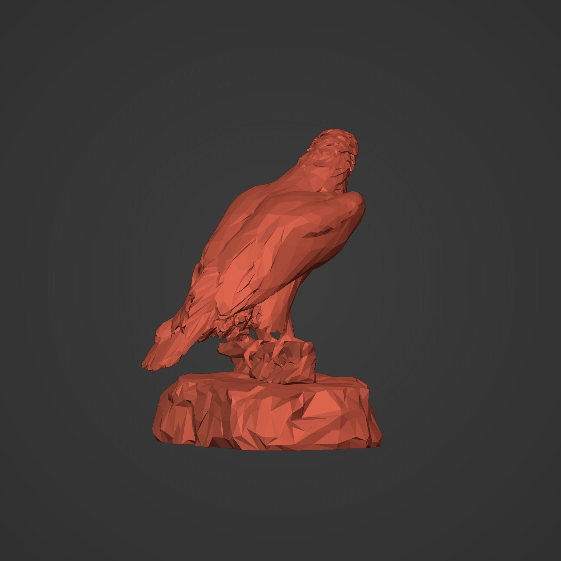 3D Print Ready Polygonal Eagle Statue 3D print model_13