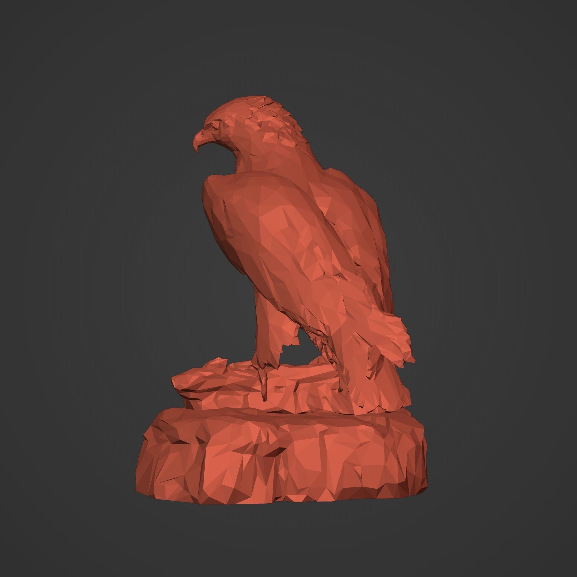 3D Print Ready Polygonal Eagle Statue 3D print model_11