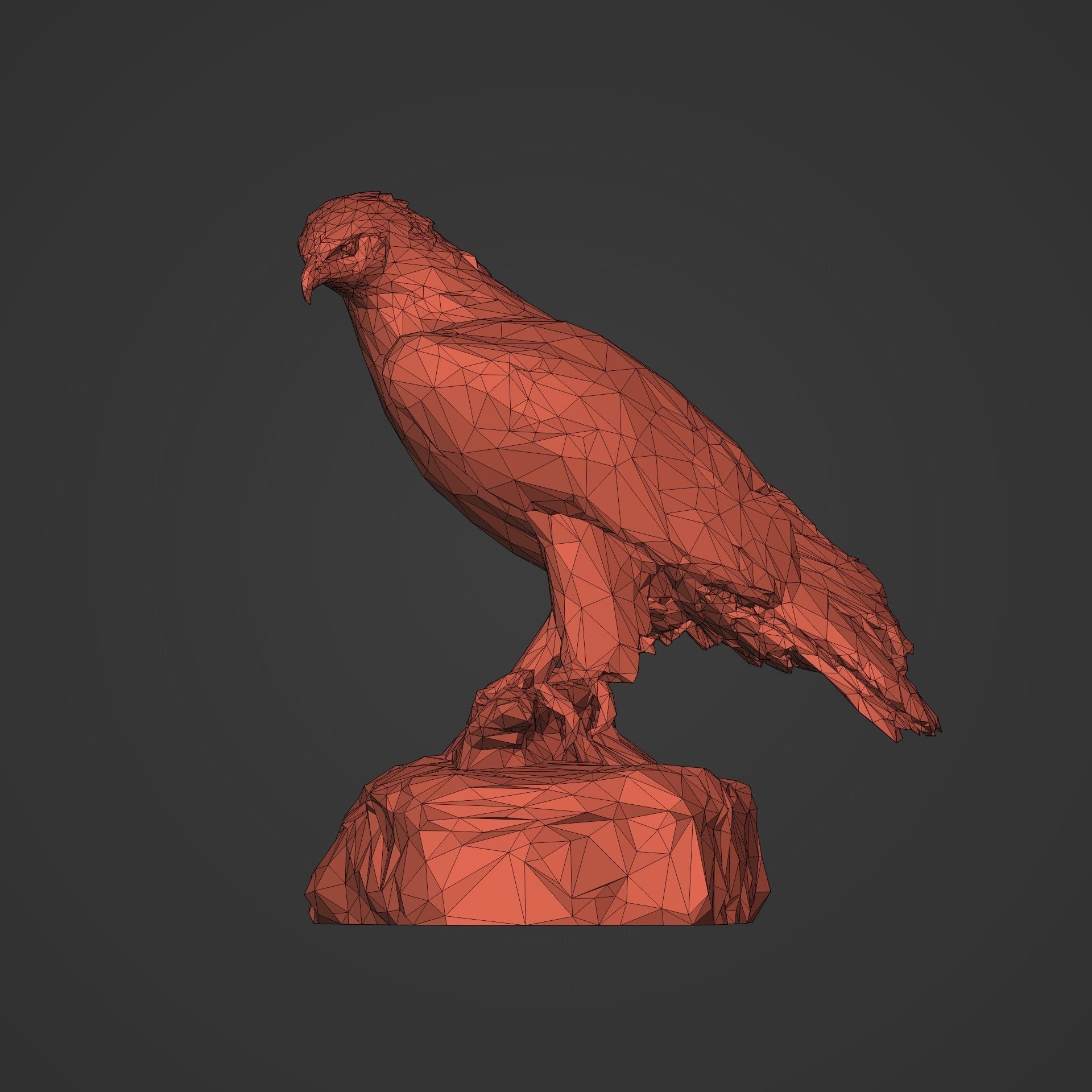 3D Print Ready Polygonal Eagle Statue 3D print model_10