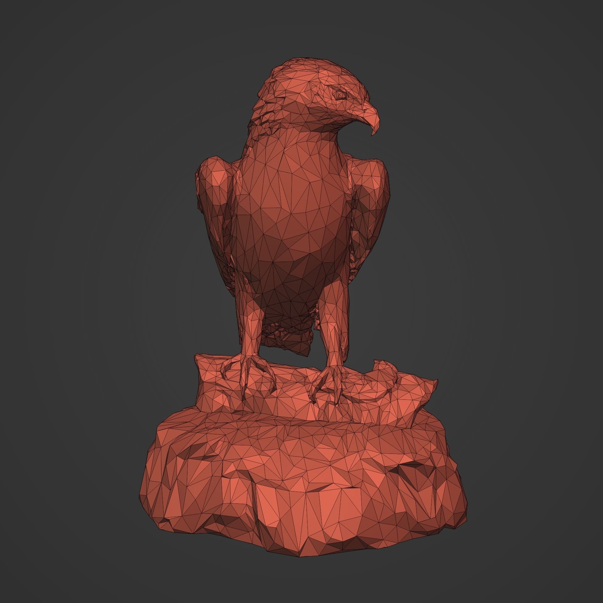 3D Print Ready Polygonal Eagle Statue 3D print model_2