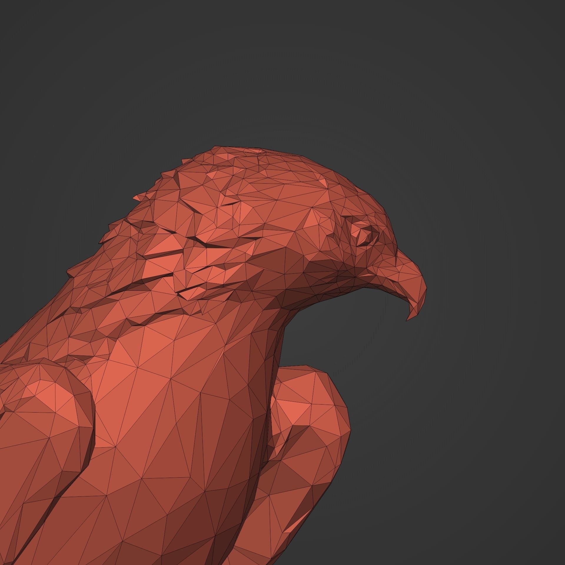3D Print Ready Polygonal Eagle Statue 3D print model_20