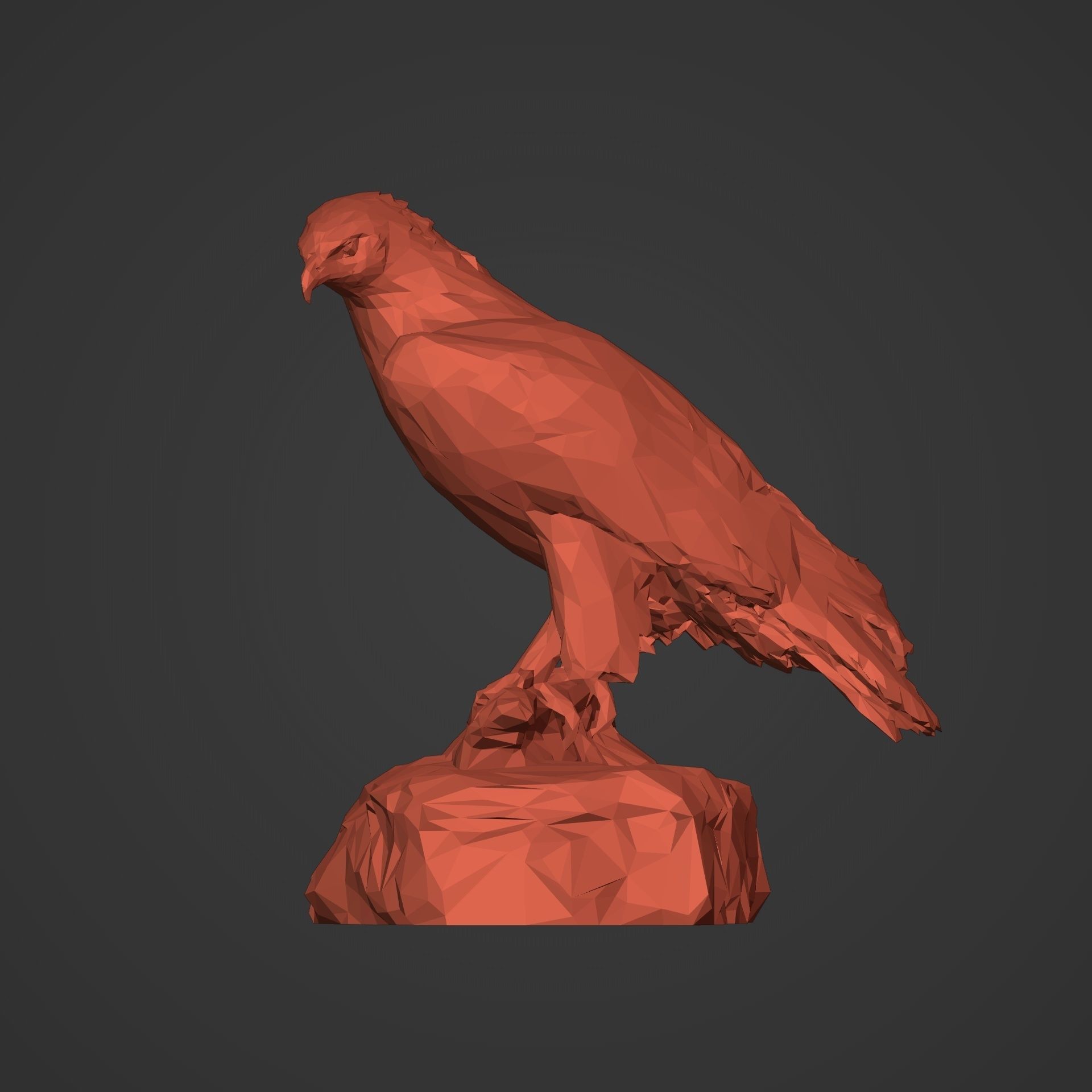 3D Print Ready Polygonal Eagle Statue 3D print model_9
