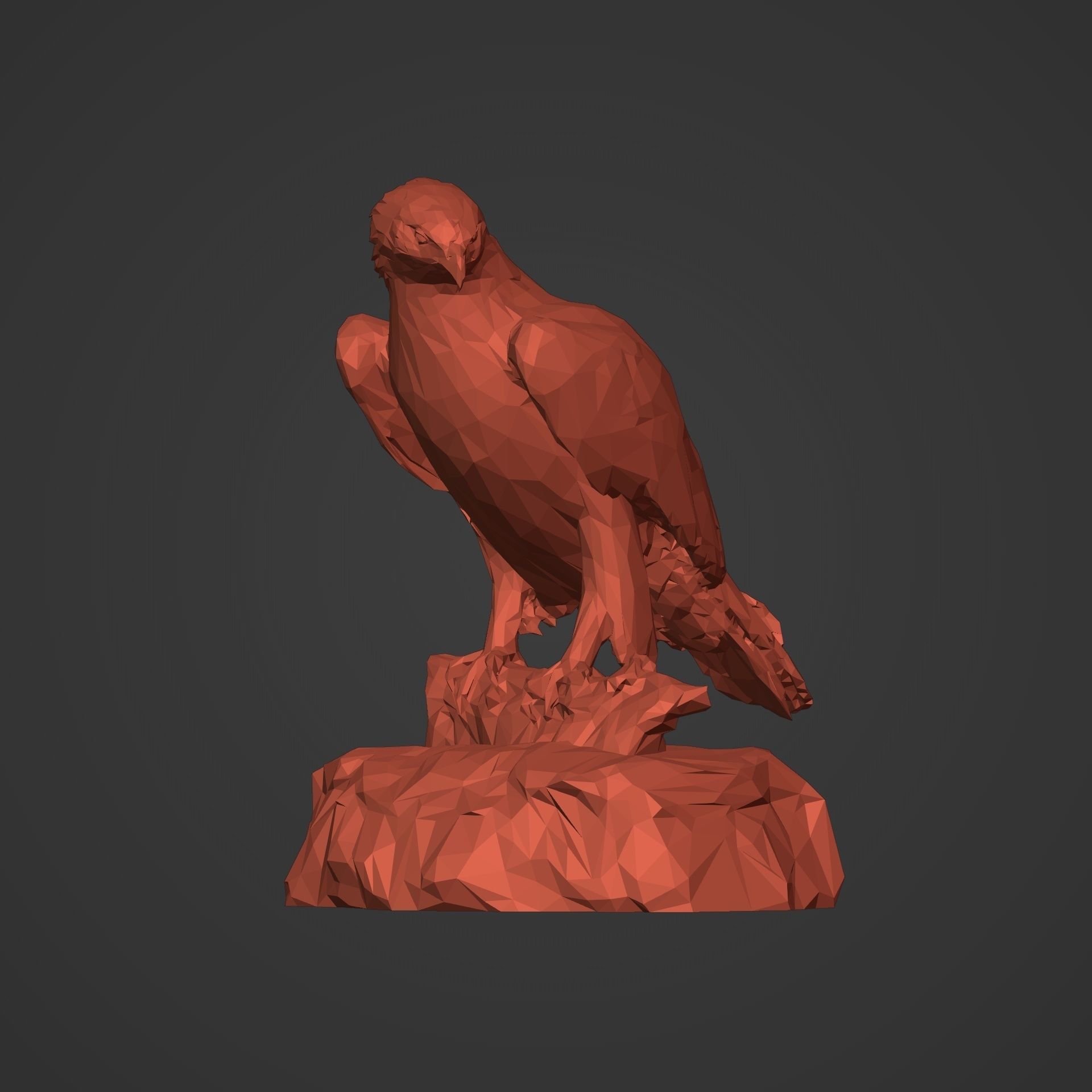 3D Print Ready Polygonal Eagle Statue 3D print model_7