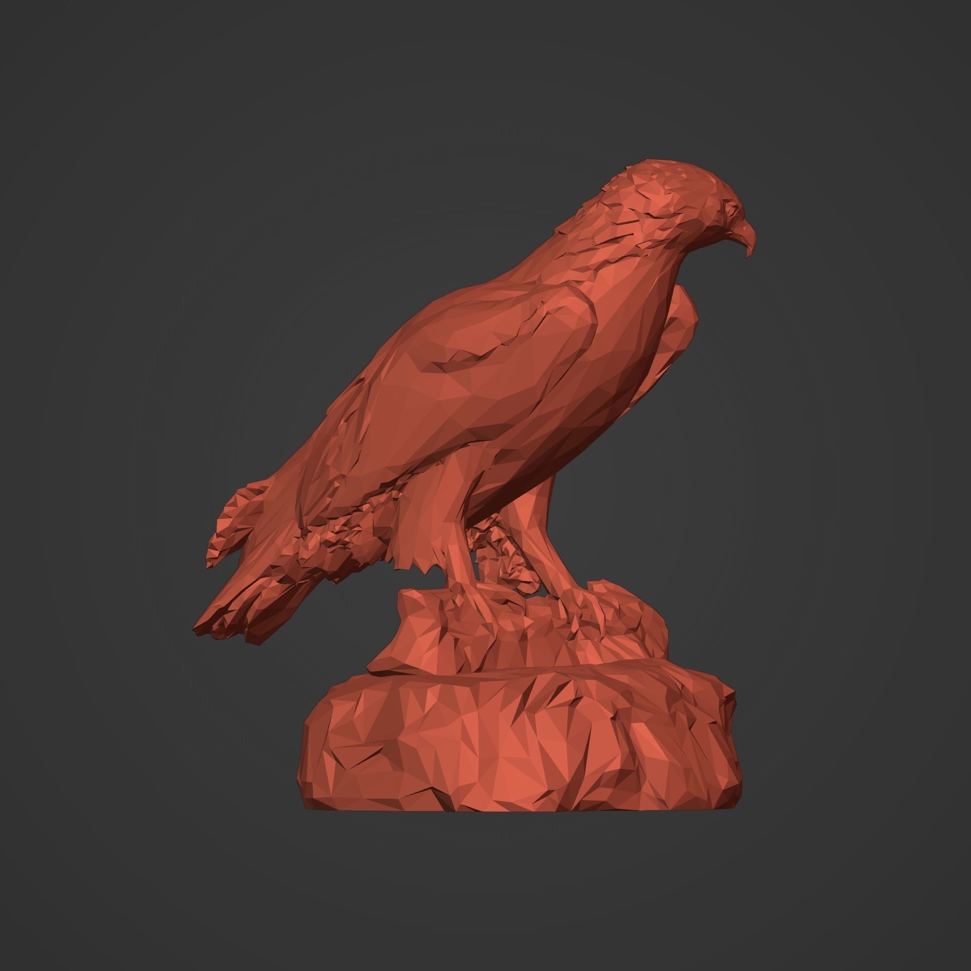 3D Print Ready Polygonal Eagle Statue 3D print model_3