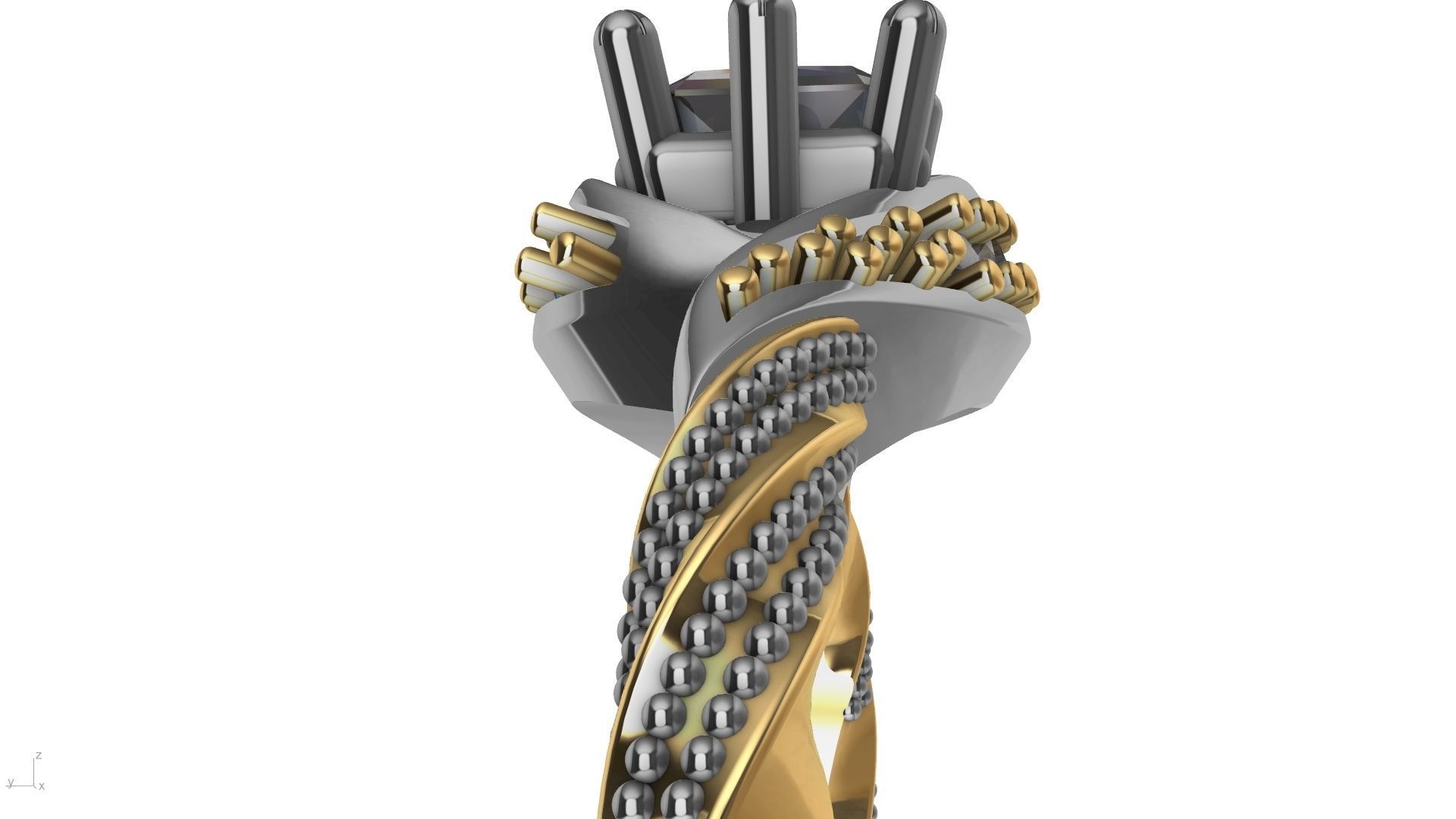 twisted shank milgrain engagement ring stl verified  3D print model_22